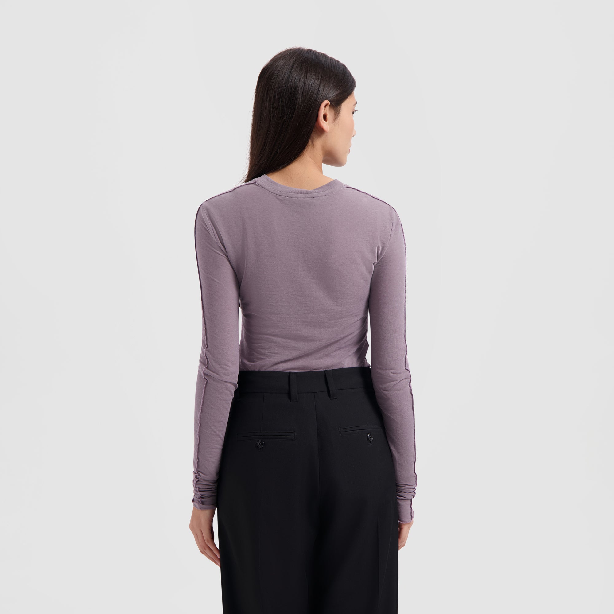 WMN Mini Logo LS Top - Stone Grey