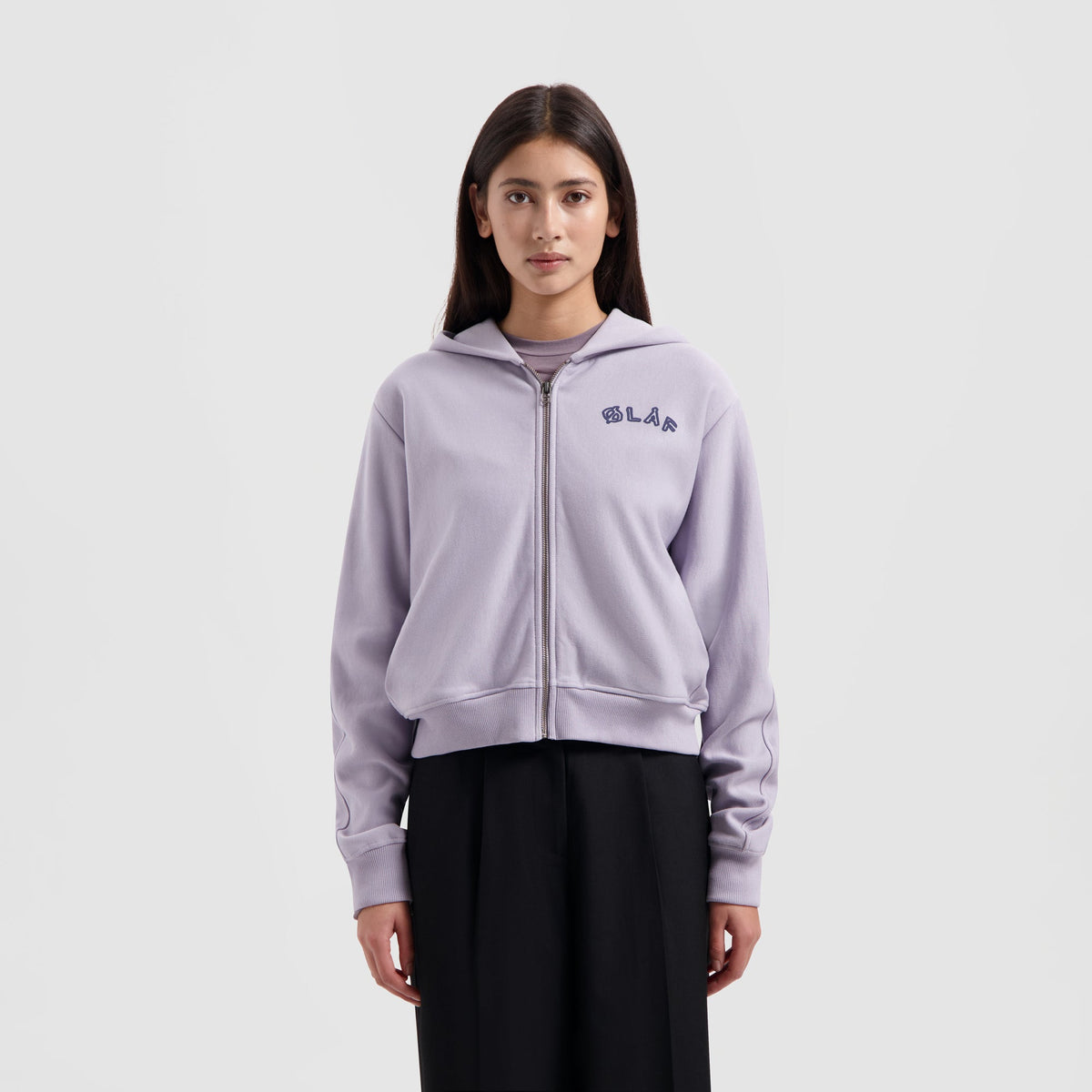 WMN LAYERED ZIP HOODIE | WASHED PURPLE