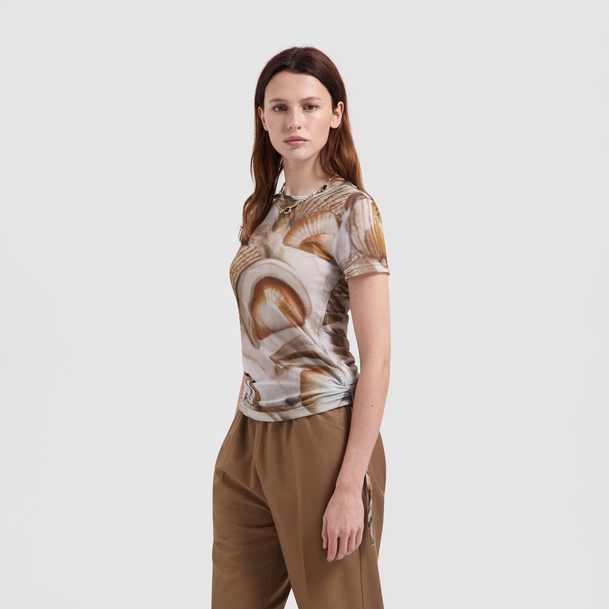 WMN Ocean Ruched Tee - Sand