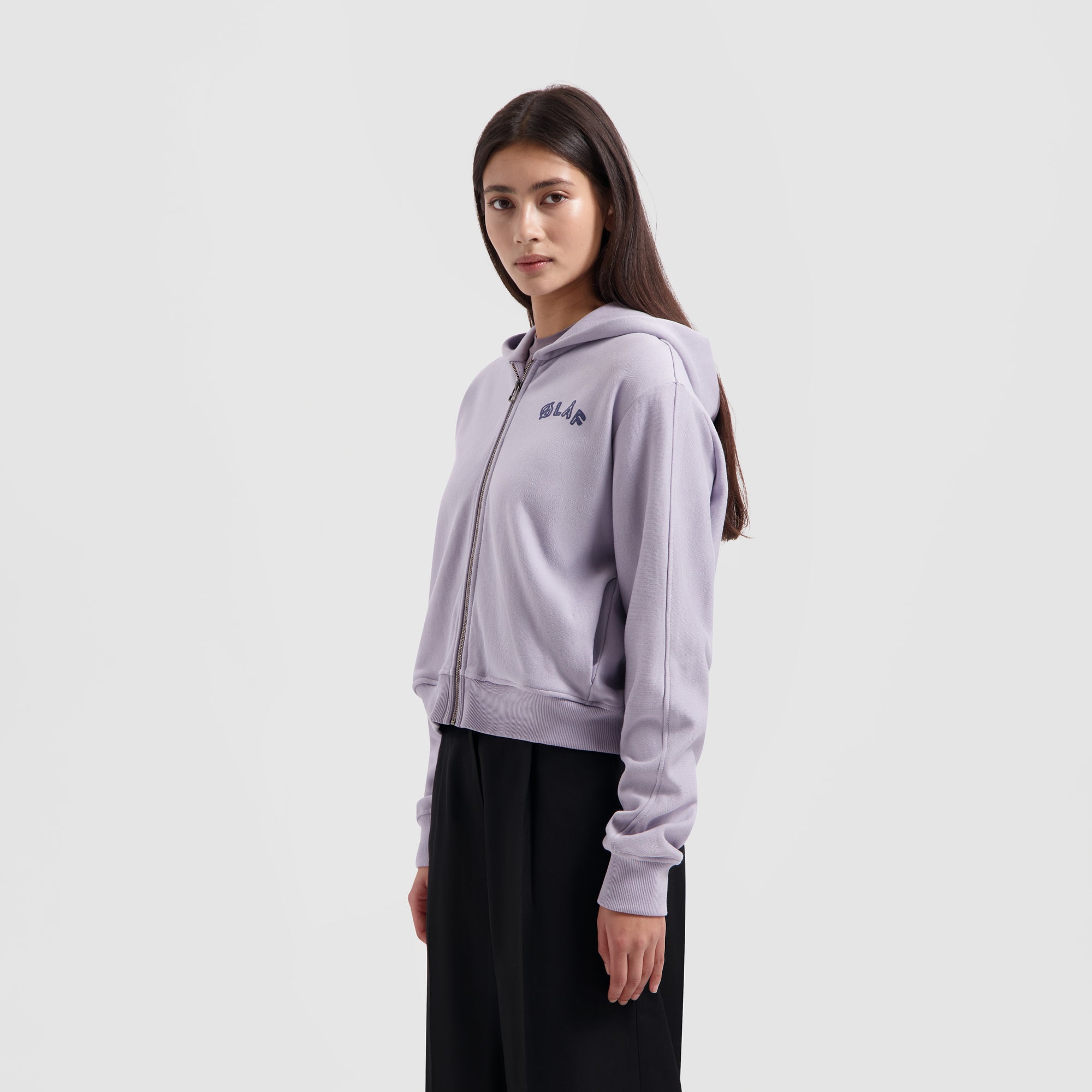 WMN Layered Zip Hoodie - Washed Purple