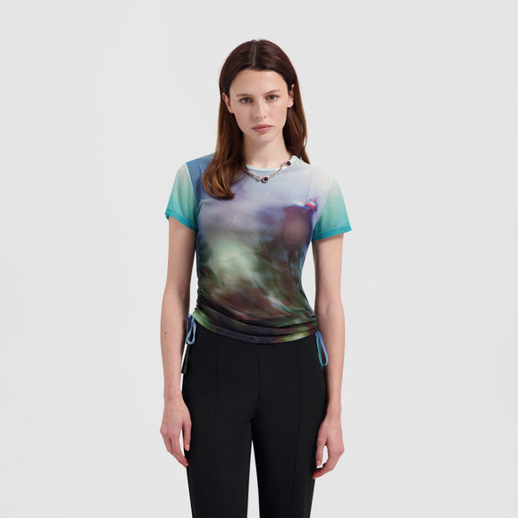 WMN Ocean Ruched Tee - Green