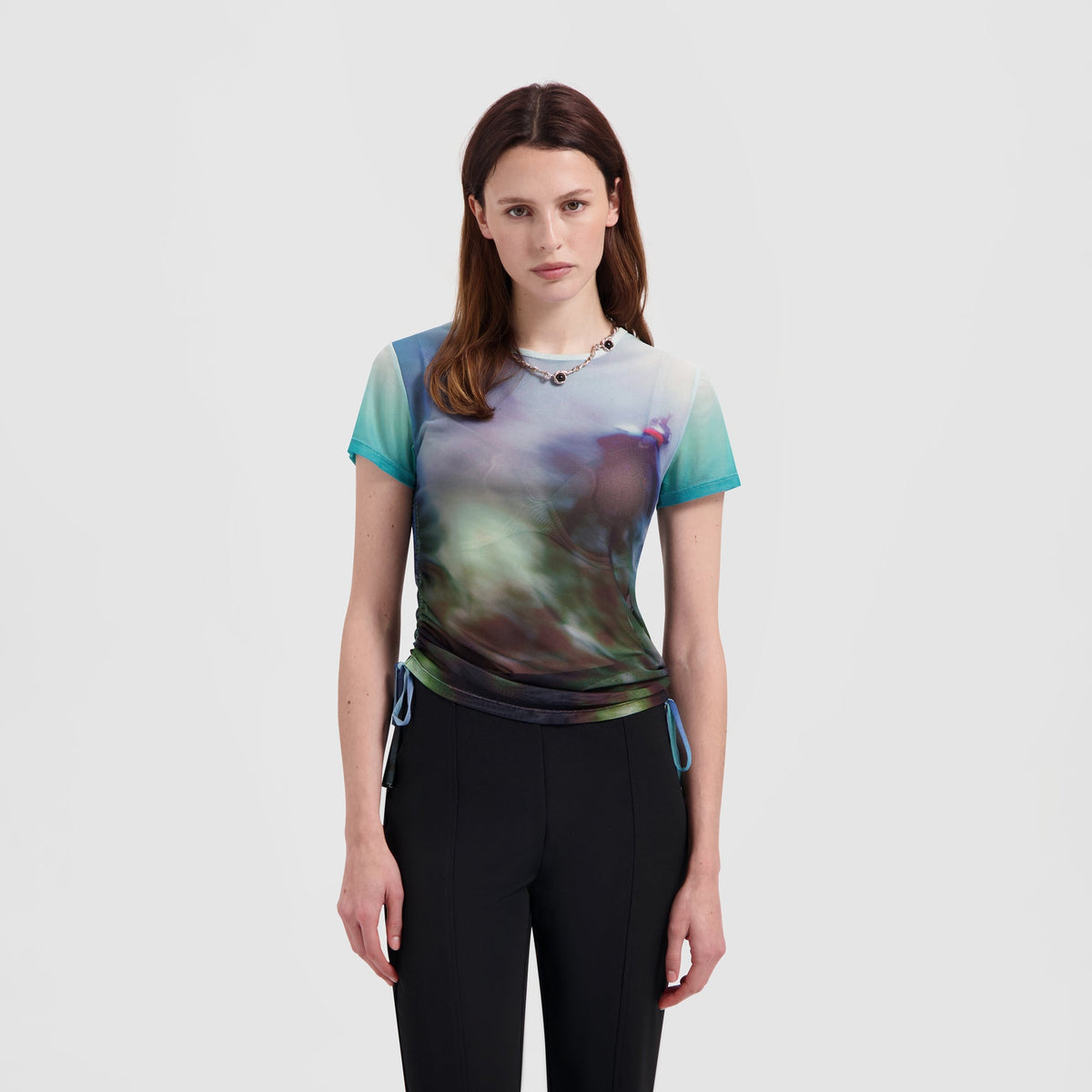 WMN OCEAN RUCHED TEE | GREEN