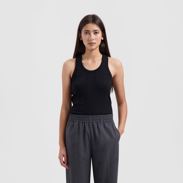 WMN Rib Tank Top - Black