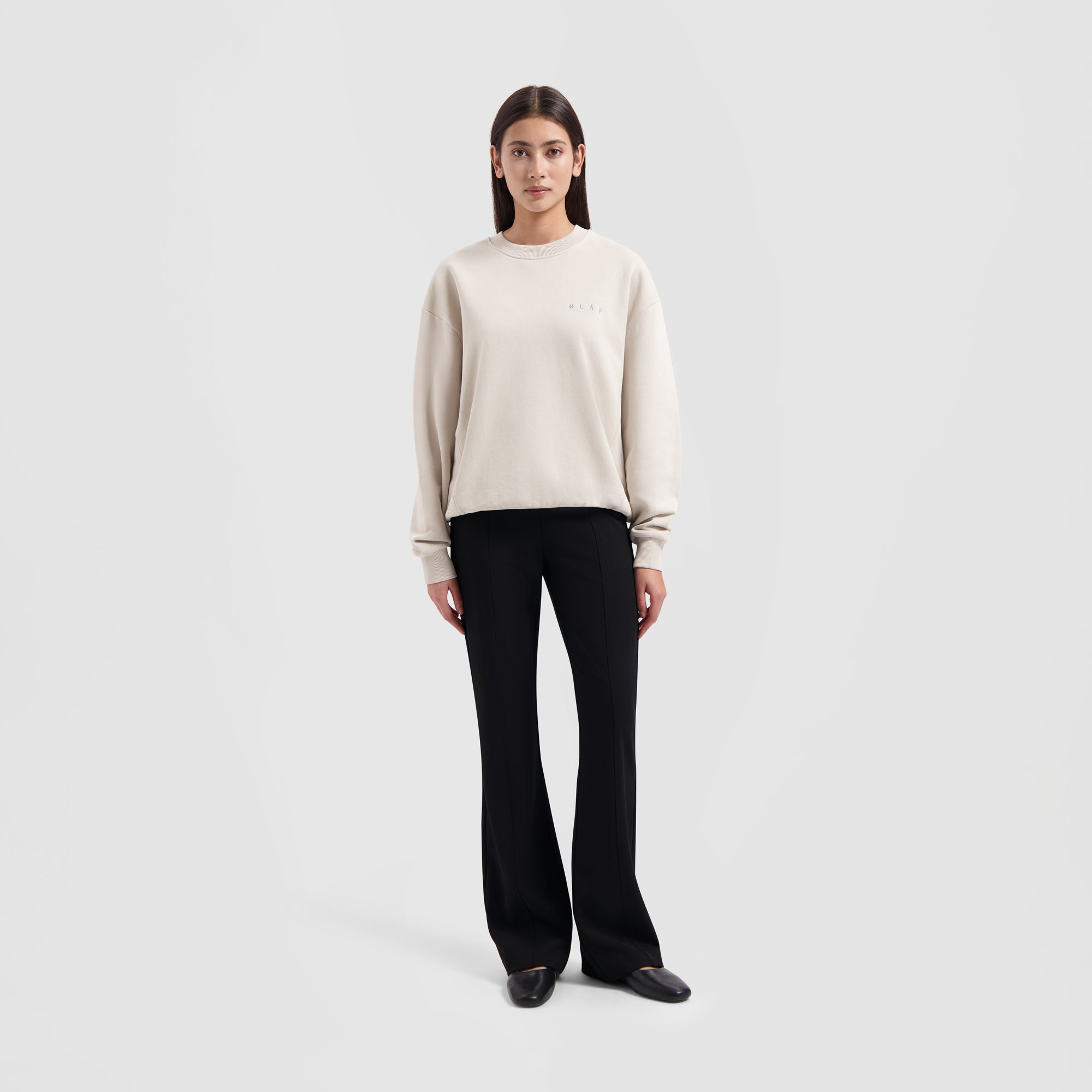 WMN Face Chainstitch Crewneck - Cement