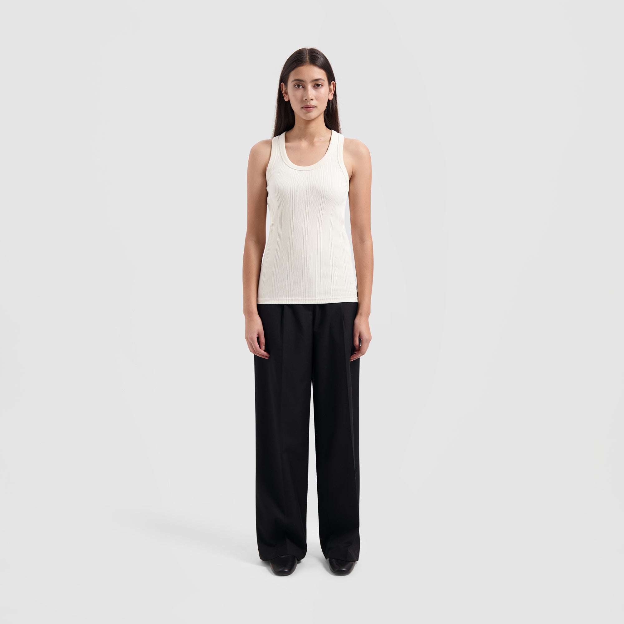WMN Rib Tank Top - Off White