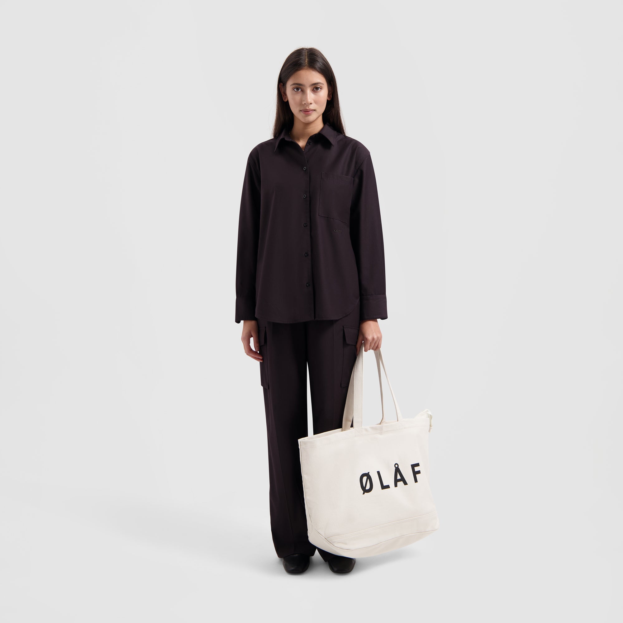 WMN Drapey Utility Shirt - Brown