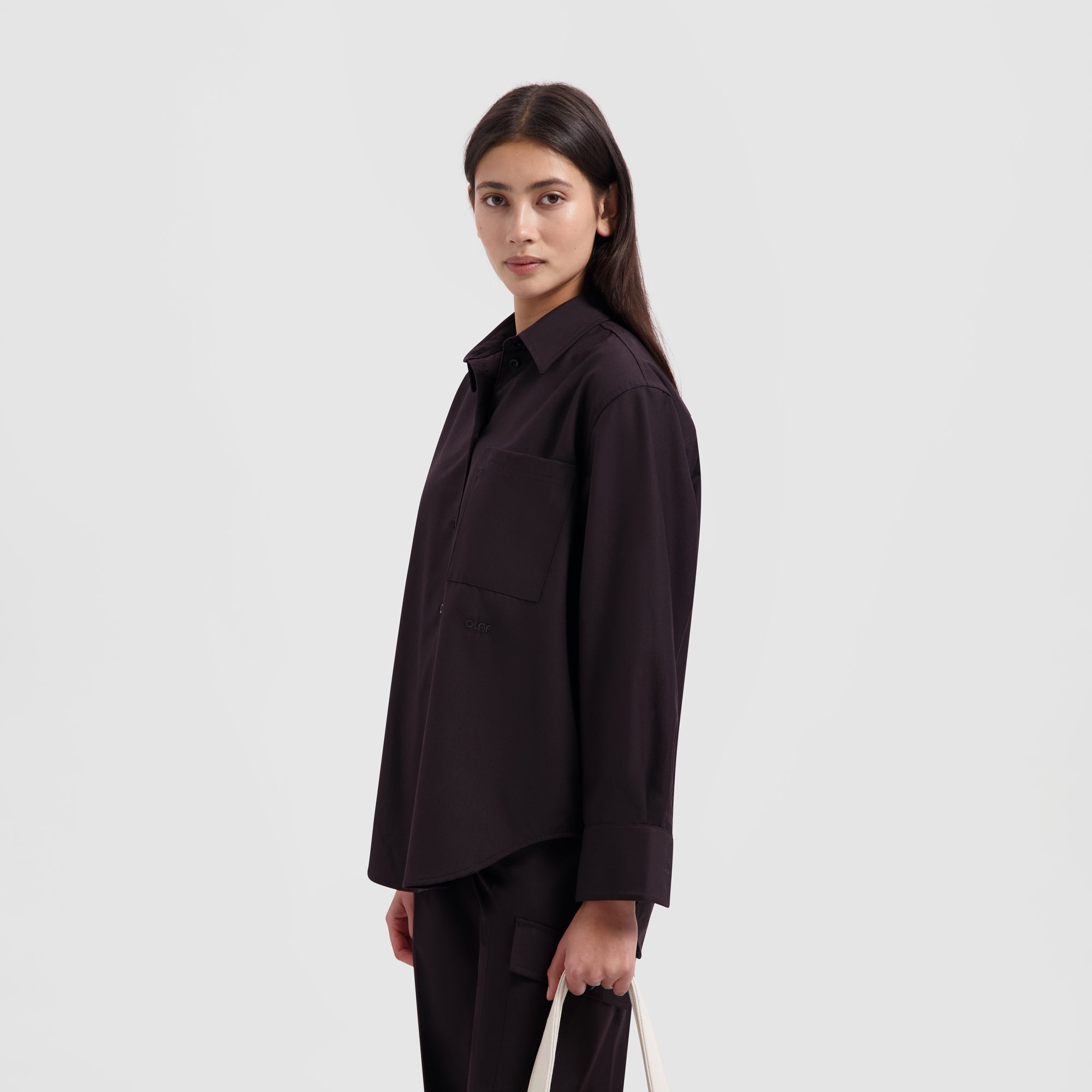 WMN Drapey Utility Shirt - Brown