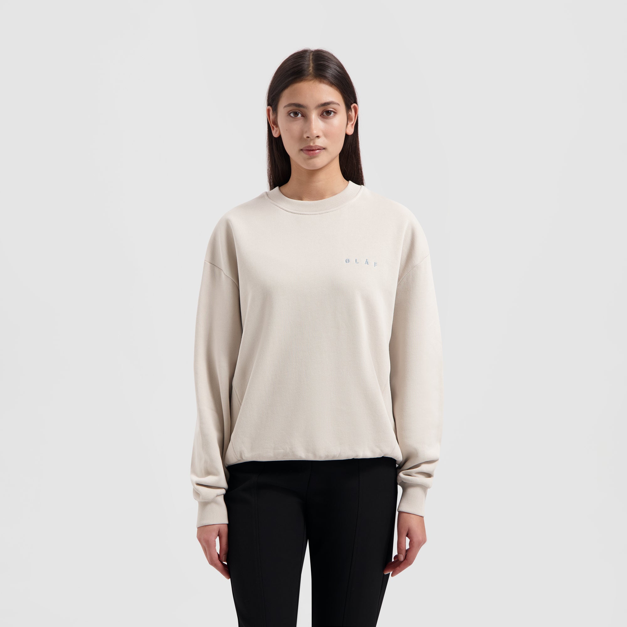 WMN Face Chainstitch Crewneck - Cement