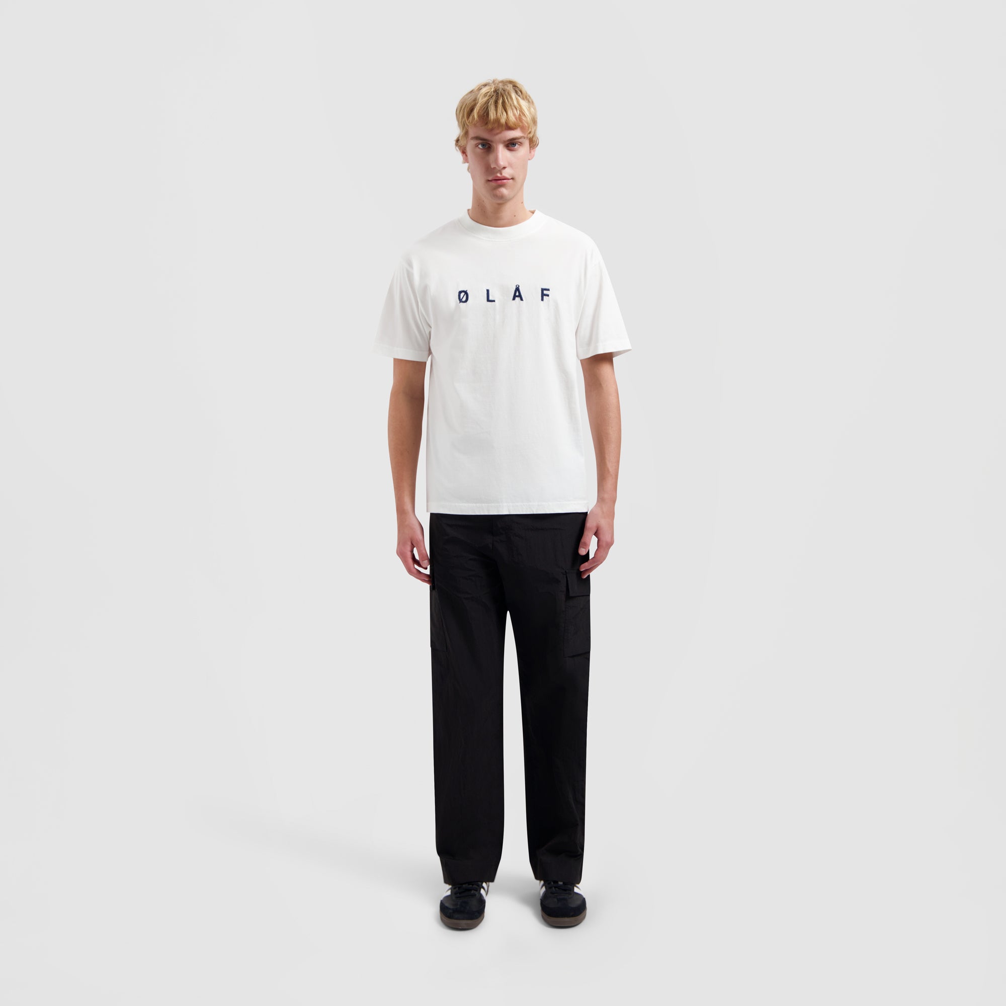 Sans Embroidered Tee - Optical White