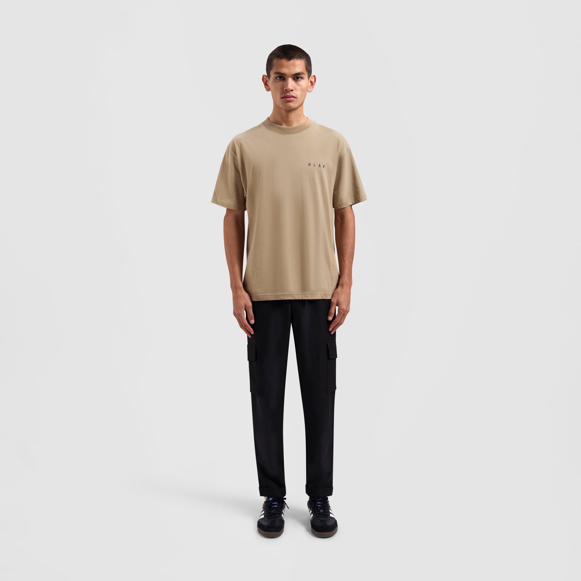 Slim Elasticated Cargo Trousers - Black