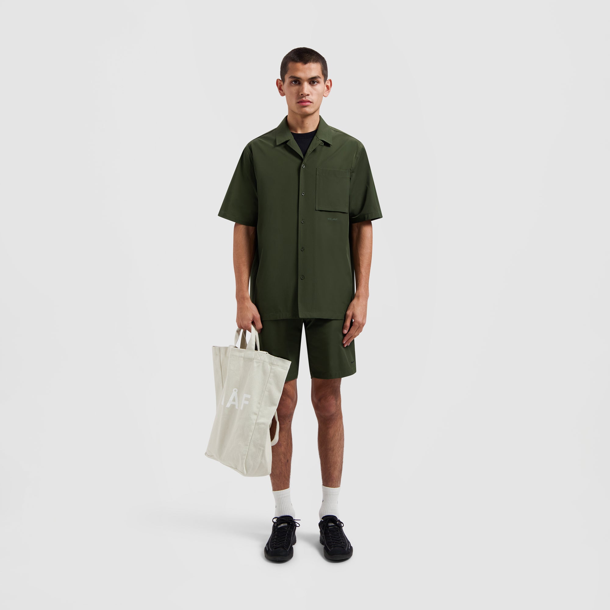 Nylon SS Shirt - Pewter Green