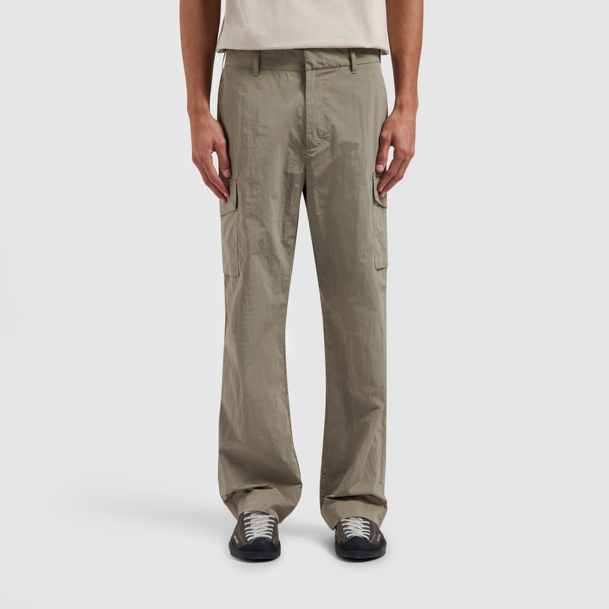 Nylon Cargo Pants - Grey