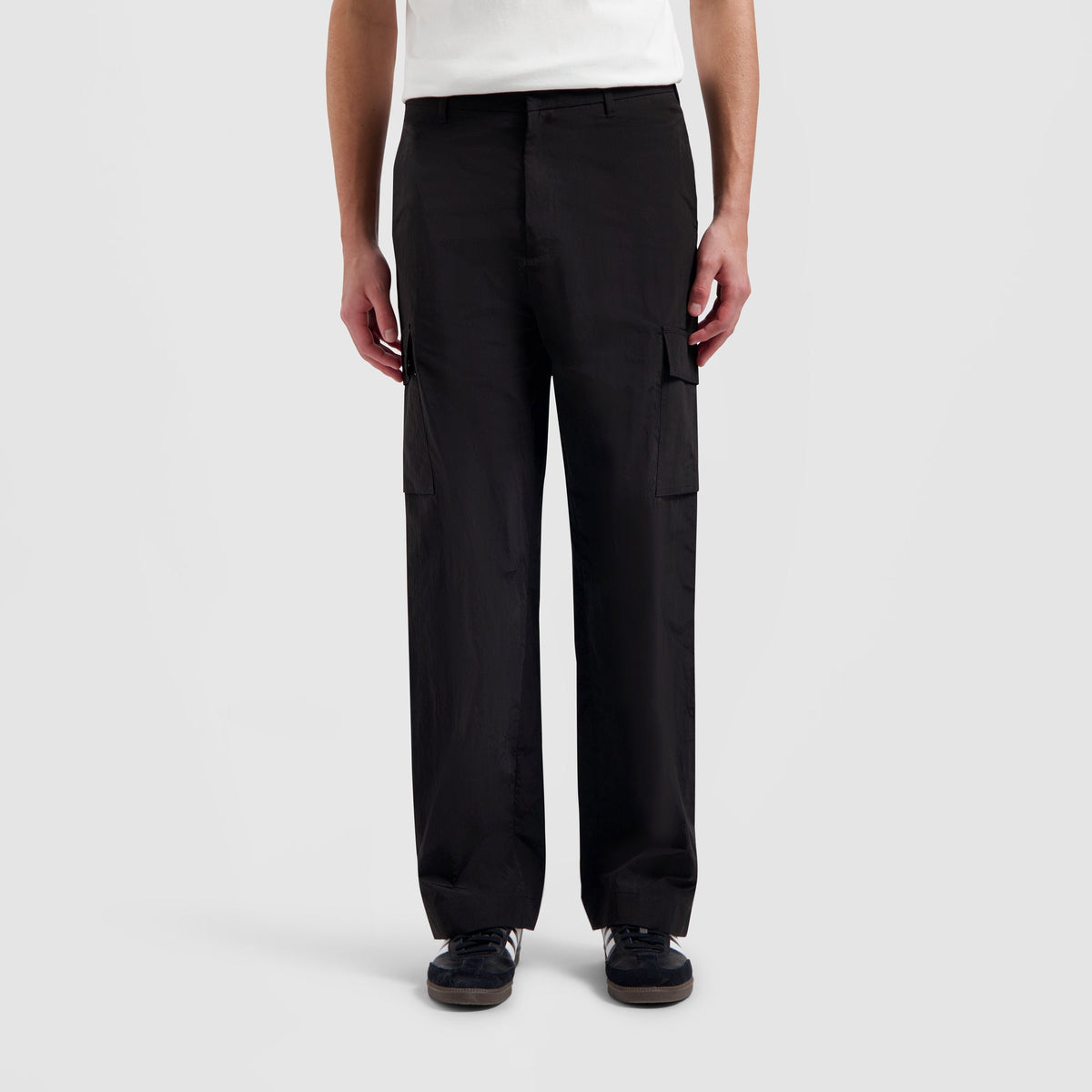 NYLON CARGO PANTS | BLACK