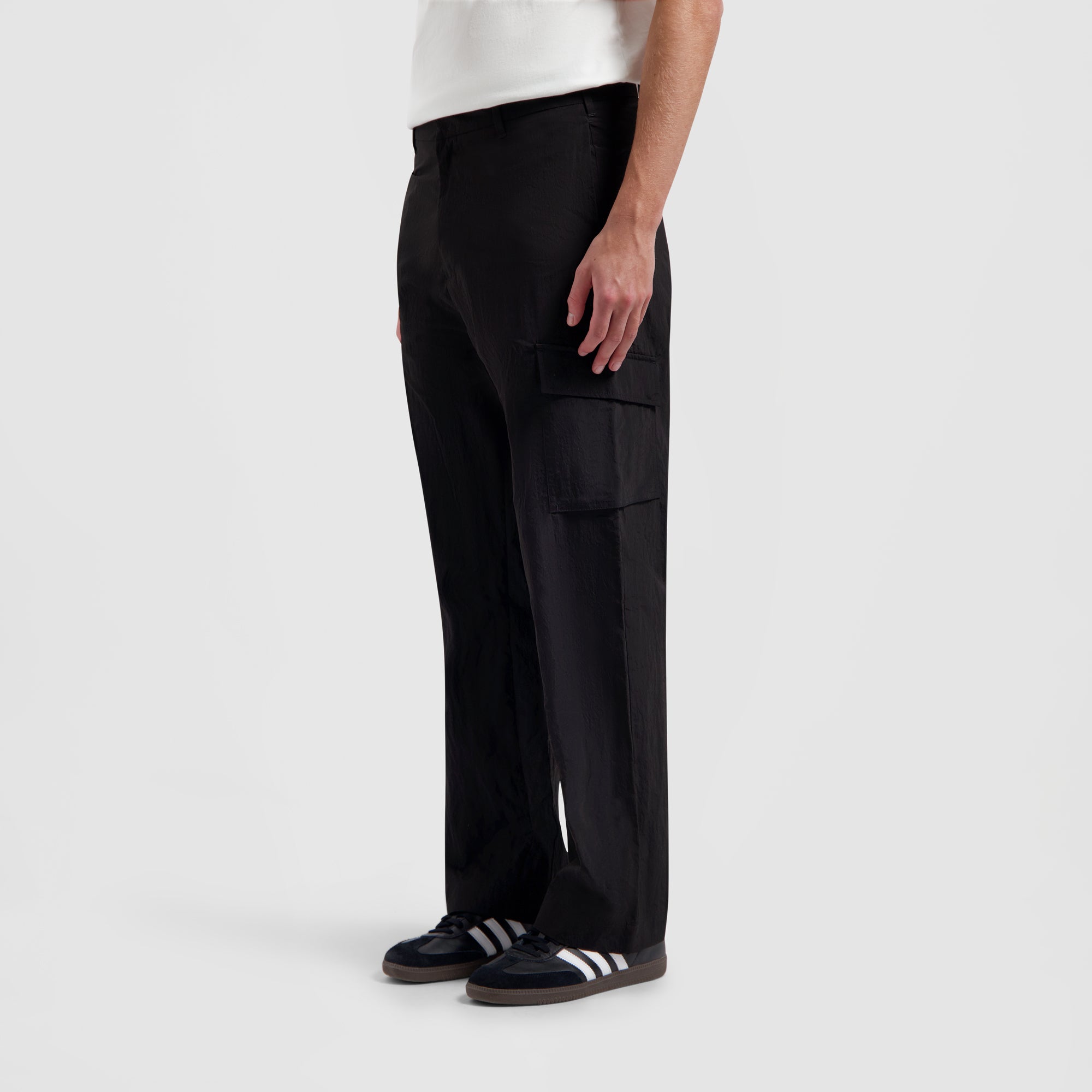 Nylon Cargo Pants - Black