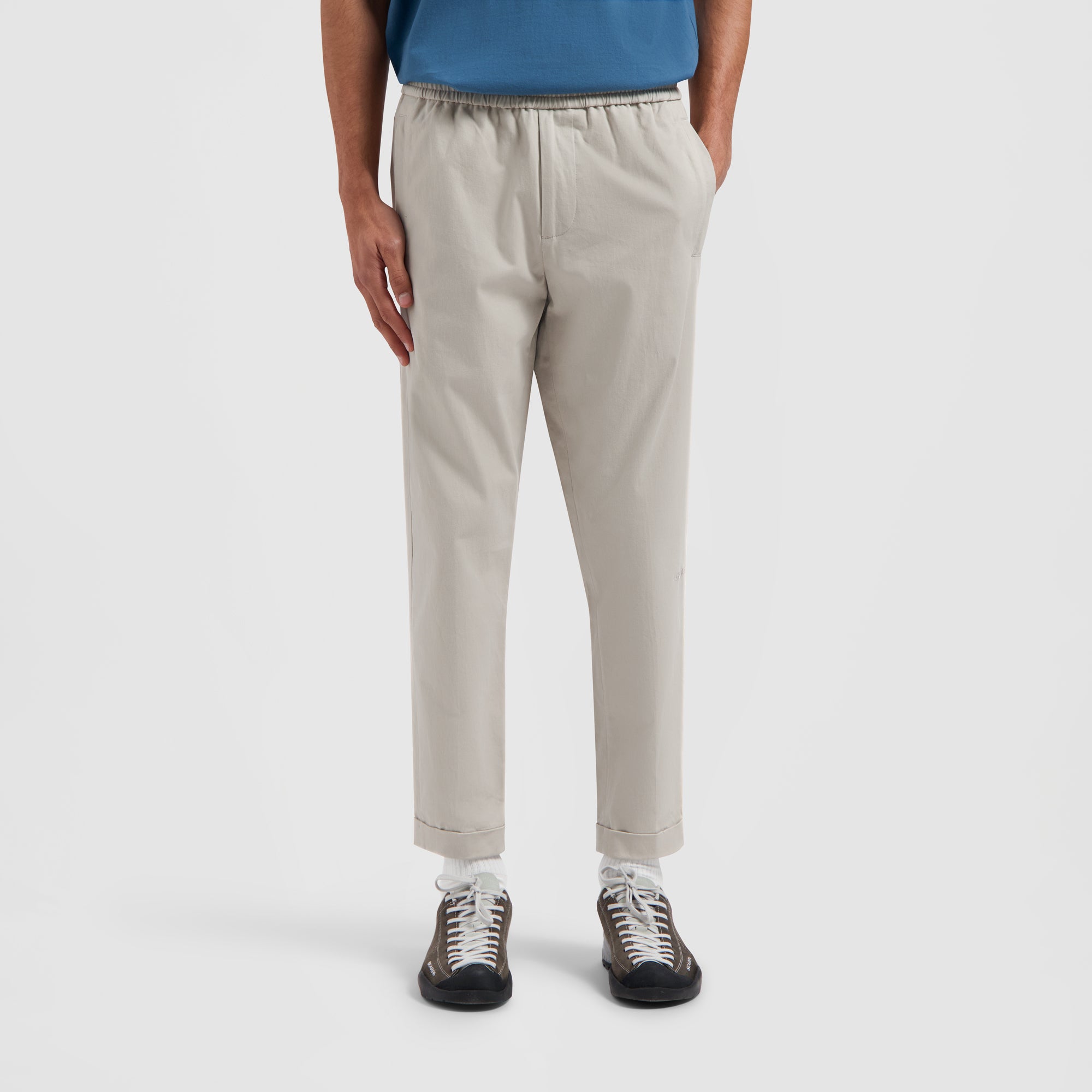 Slim Cotton Trouser - Light Grey
