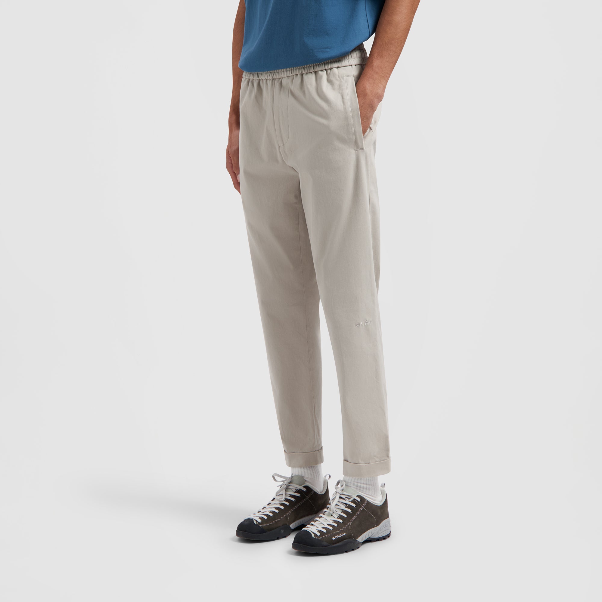 Slim Cotton Trouser - Light Grey