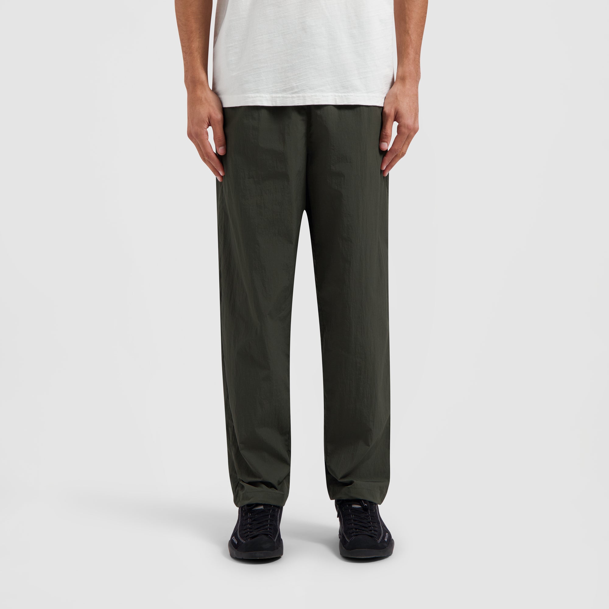Nylon Track Pants - Pewter Green