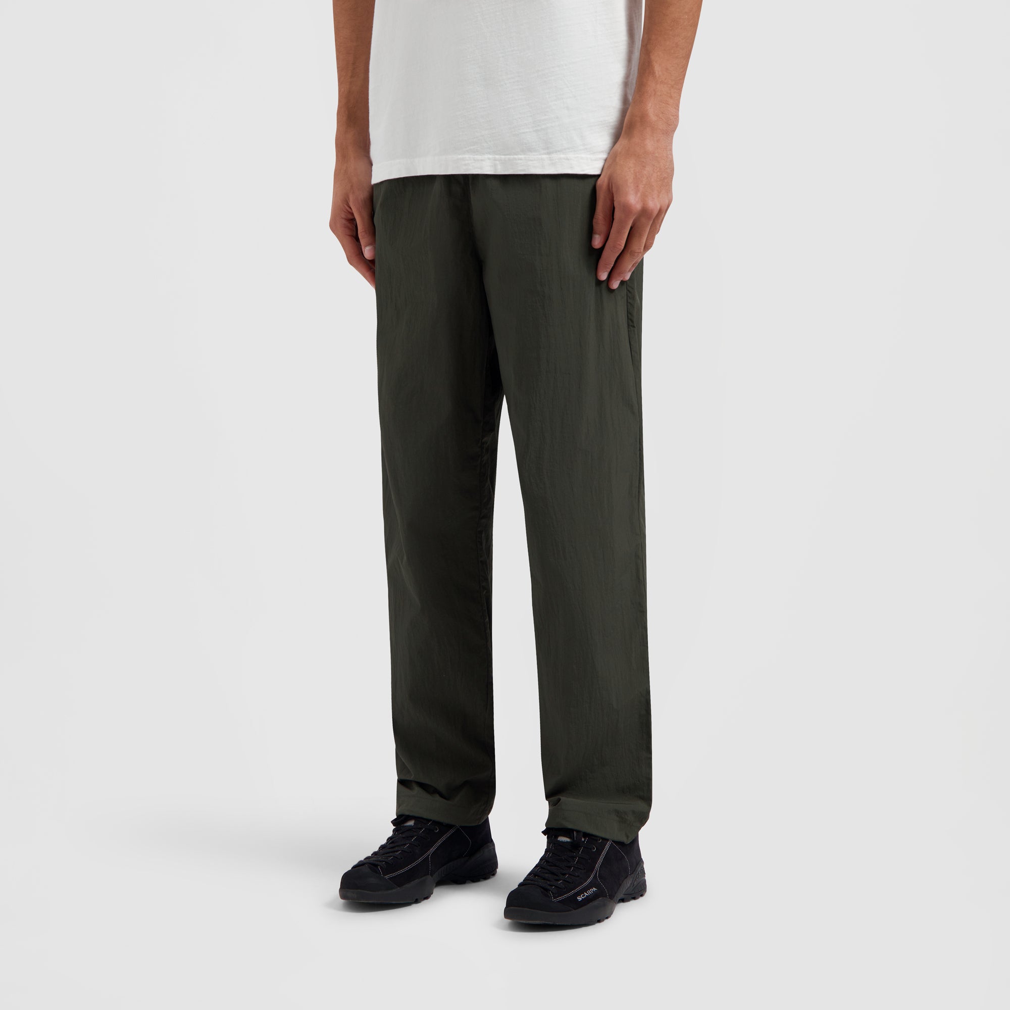 Nylon Track Pants - Pewter Green
