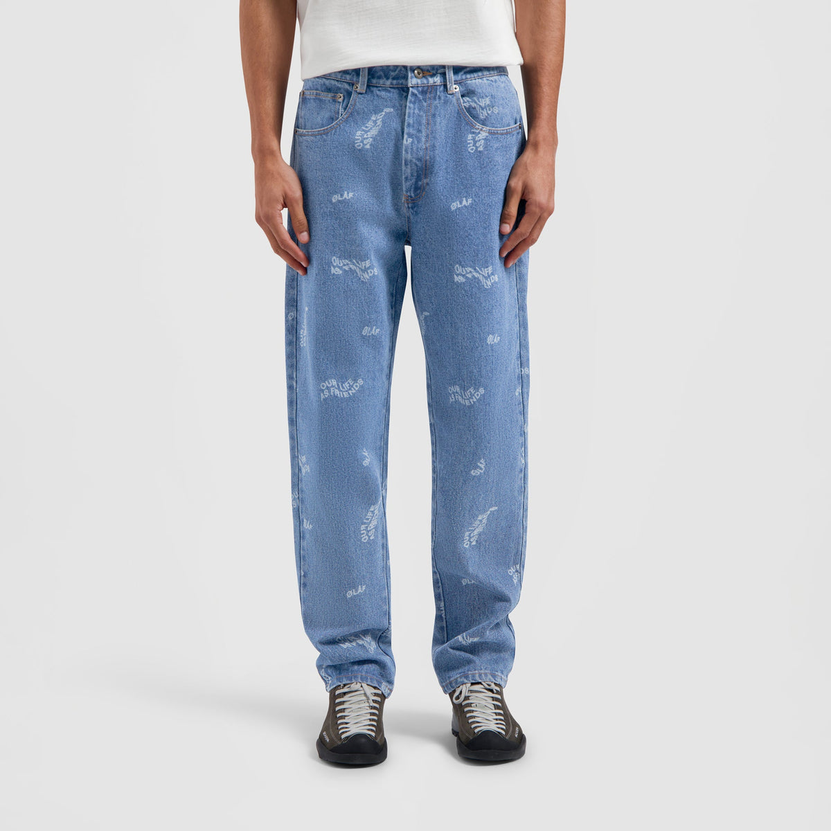 WAVY AOP DENIM PANTS | LIGHT RINSE