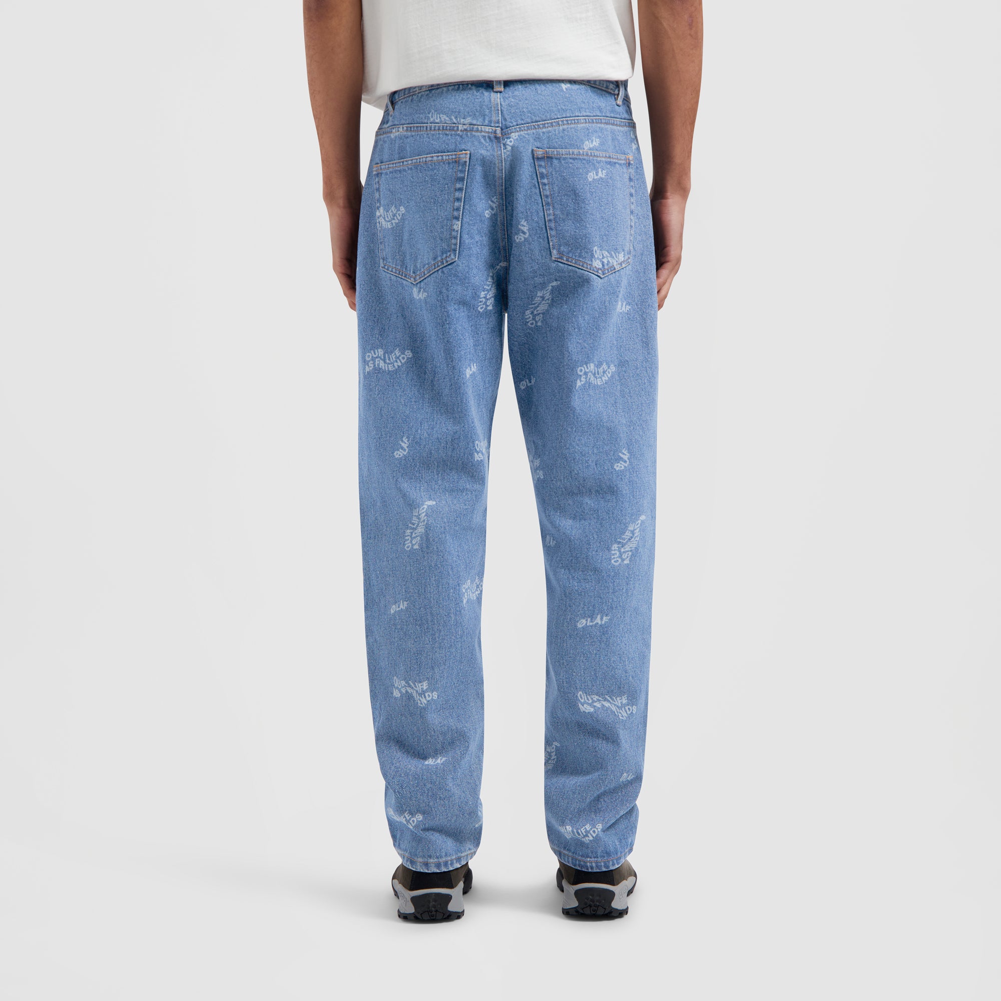 Wavy AOP Denim Pants - Light Denim