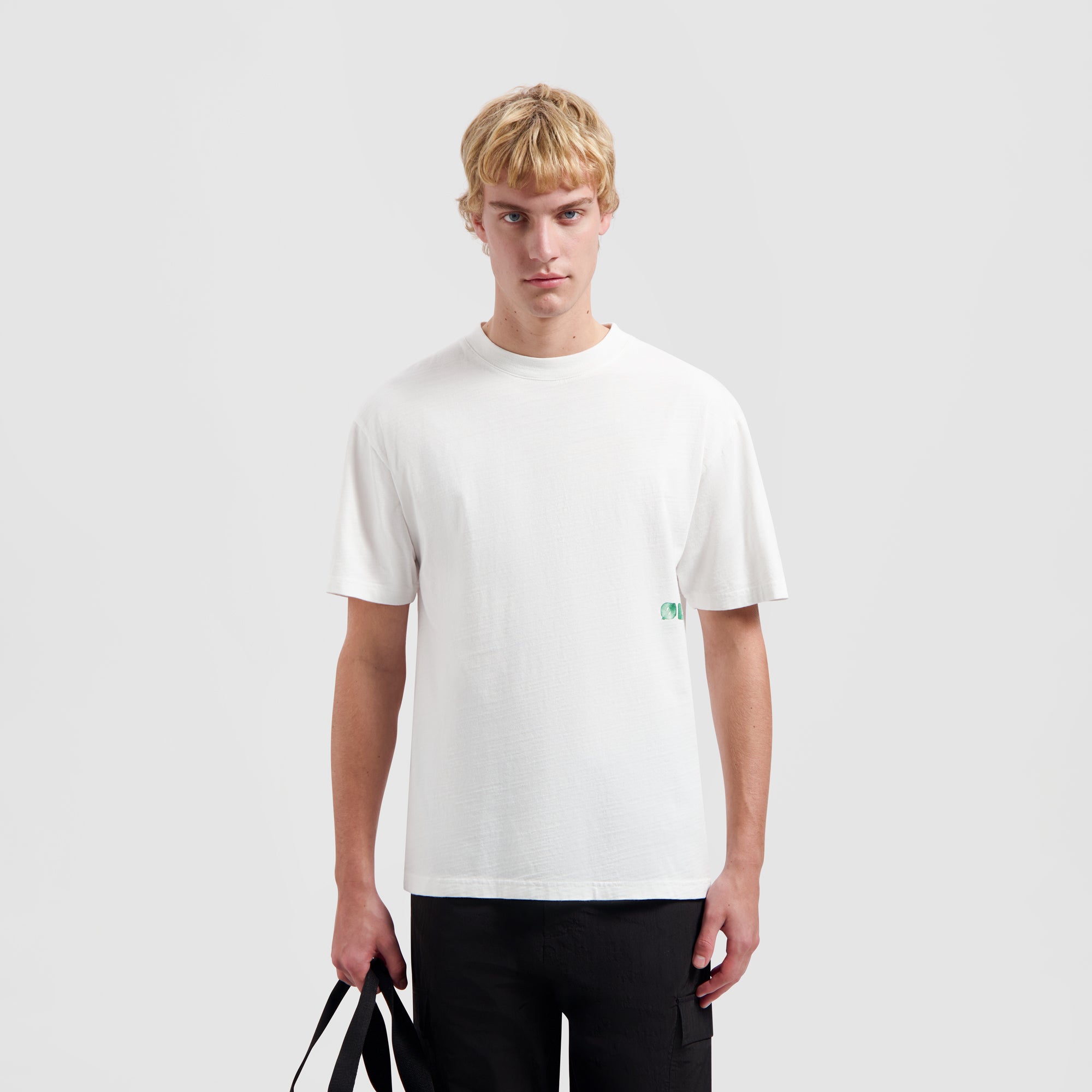 Watercolor Logo Slub Tee - Optical White