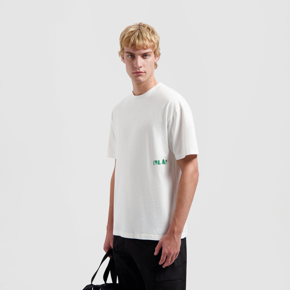 Watercolor Logo Slub Tee - Optical White