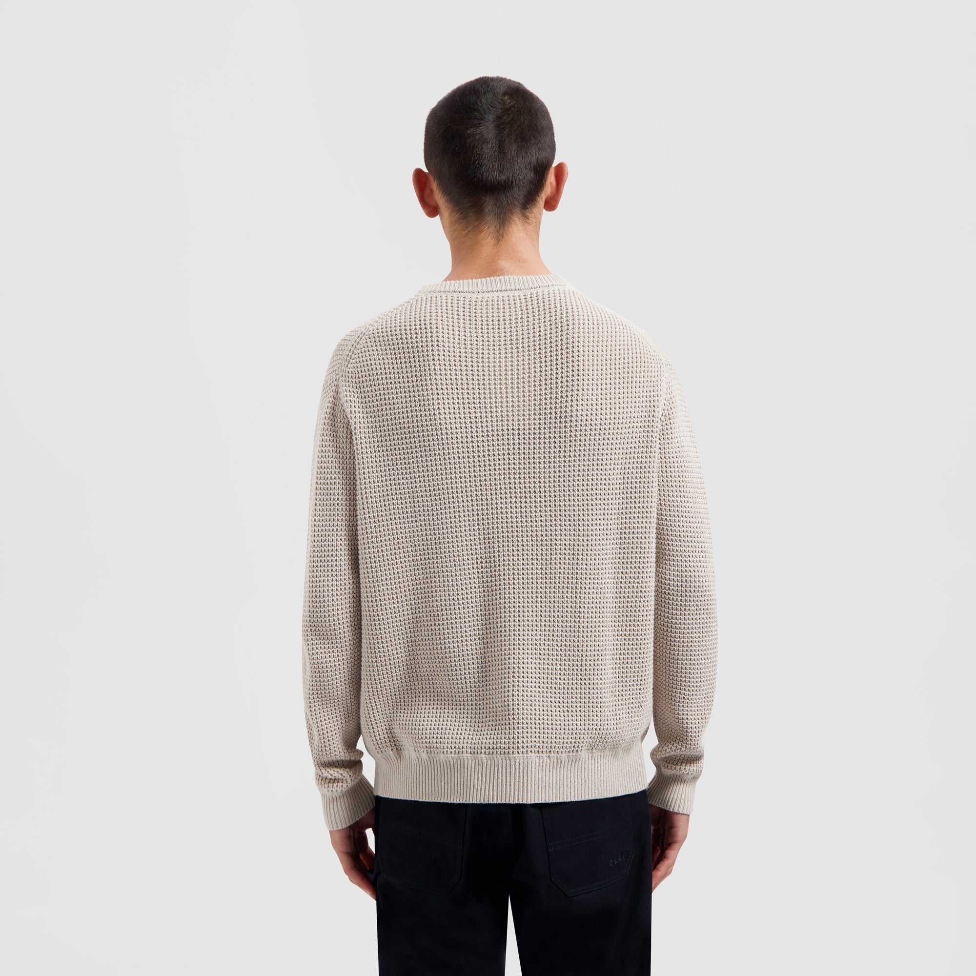 Drift Waffle Knit Crewneck - Cement
