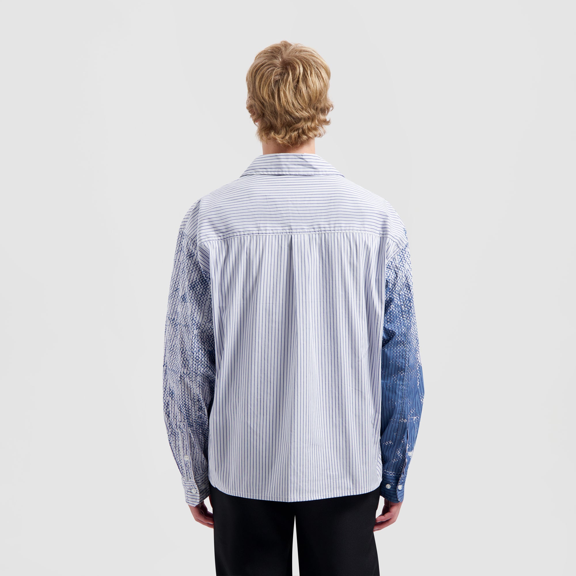 Diver Stripe Boxy Shirt - Mid Blue / Navy
