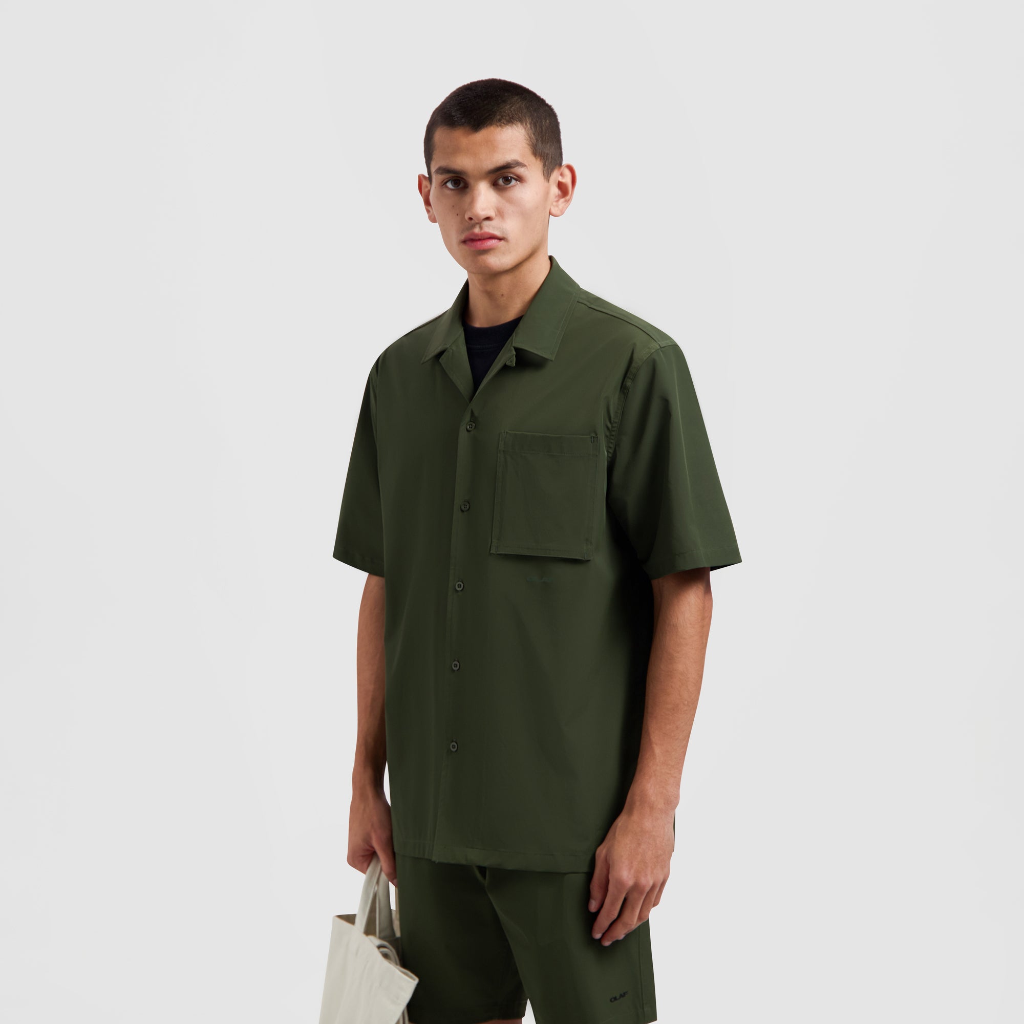 Nylon SS Shirt - Pewter Green