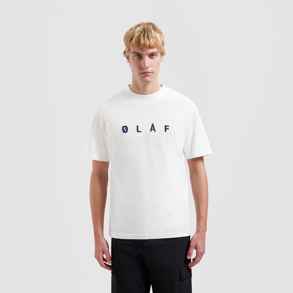 Sans Embroidered Tee - Optical White