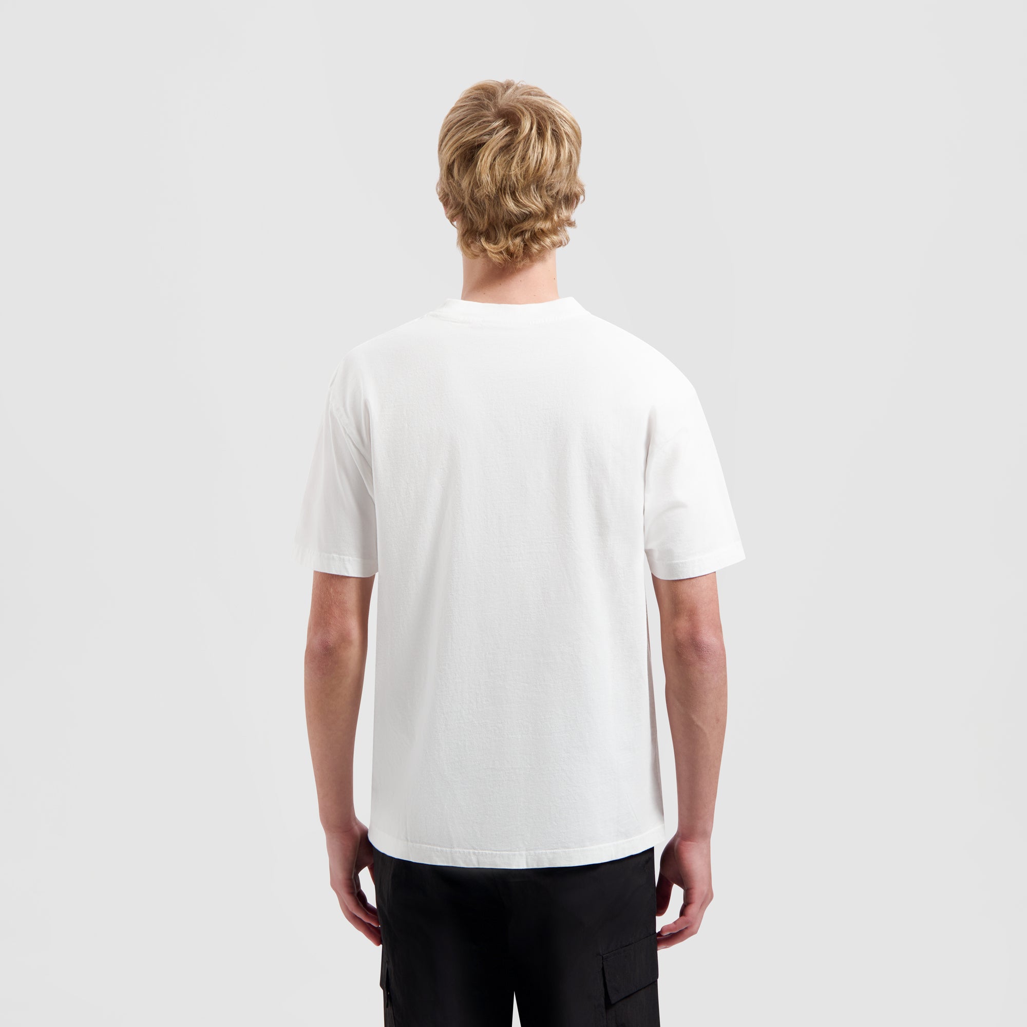 Sans Embroidered Tee - Optical White
