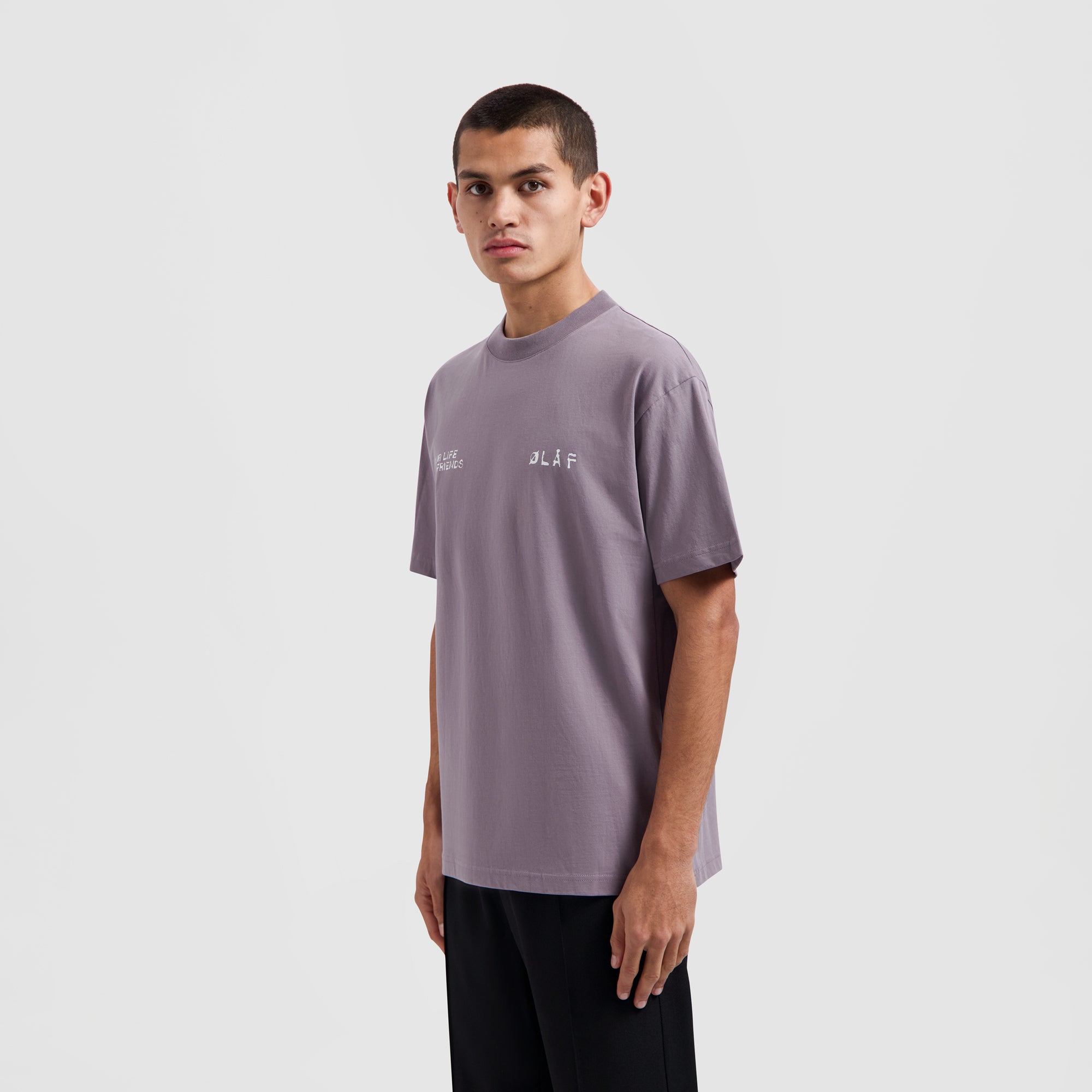 Dual Logo Tee - Stone Grey