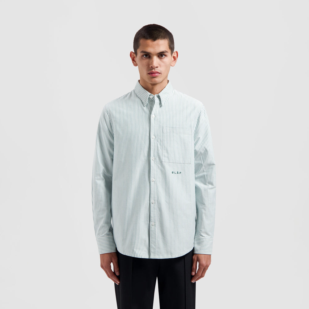 OXFORD STRIPE SHIRT | GREEN STRIPE
