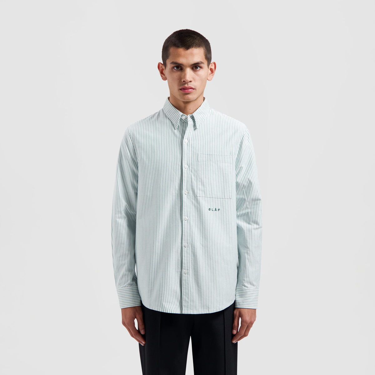 OXFORD STRIPE SHIRT | GREEN STRIPE