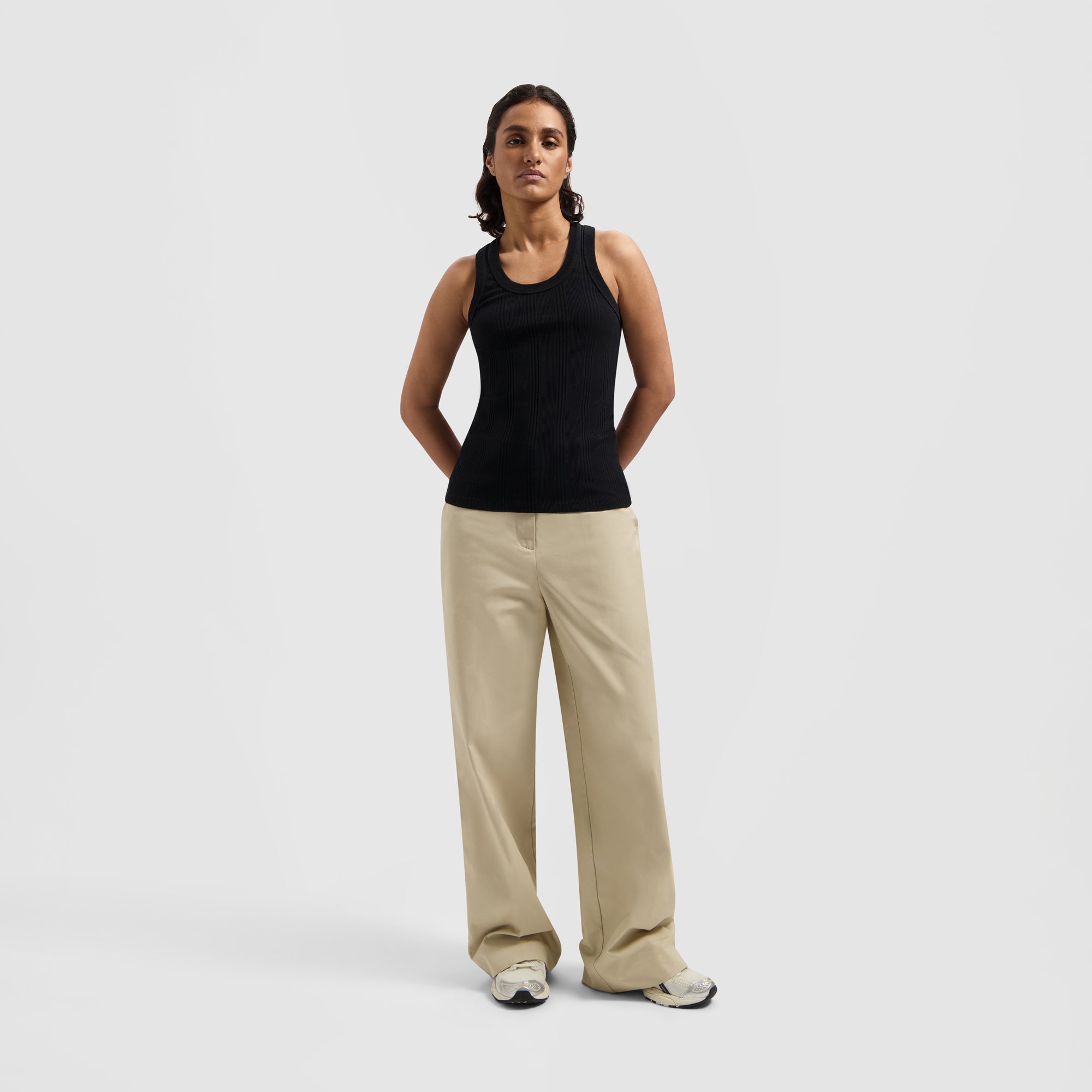 WMN Rib Tank Top - Black