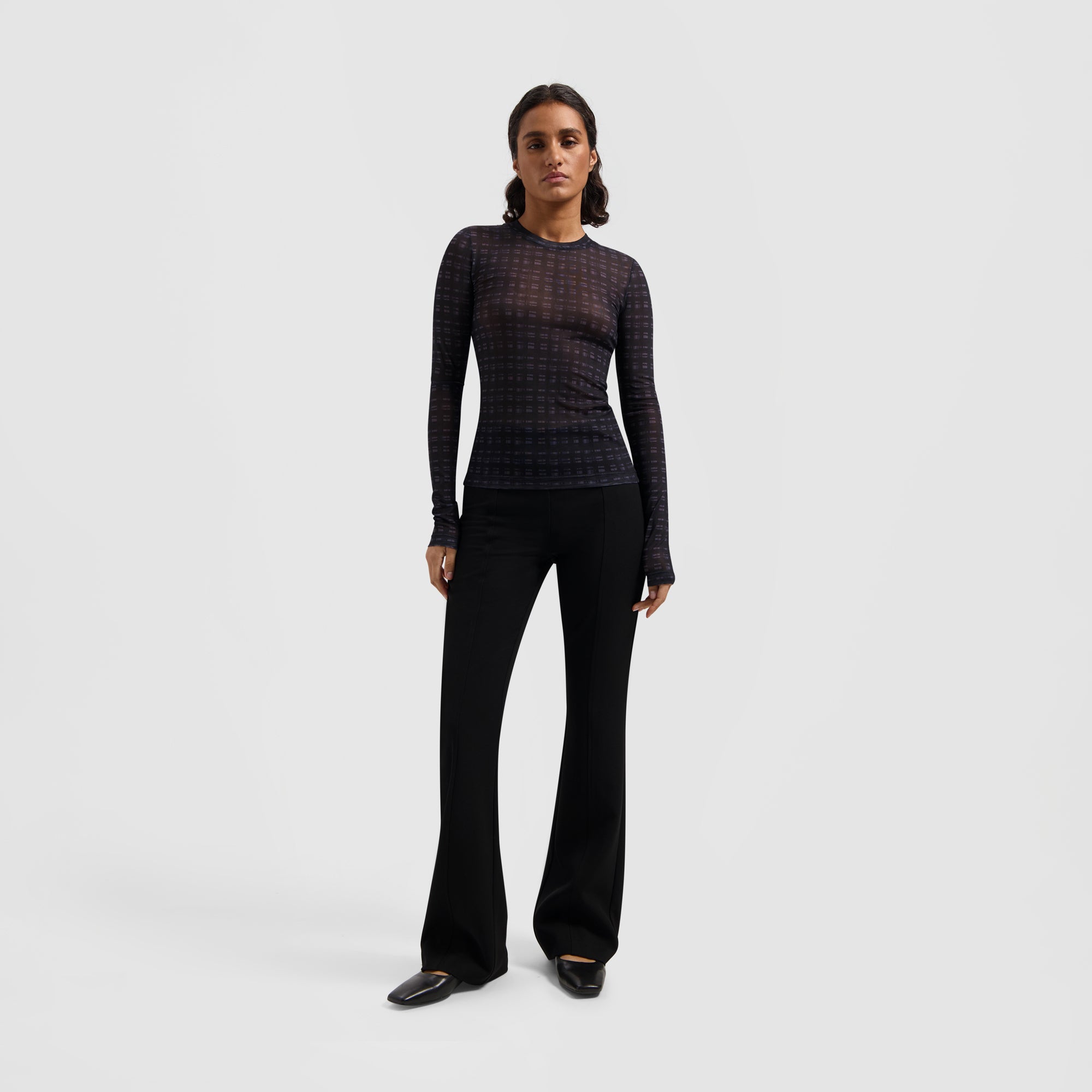 WMN Window Check Top - Black