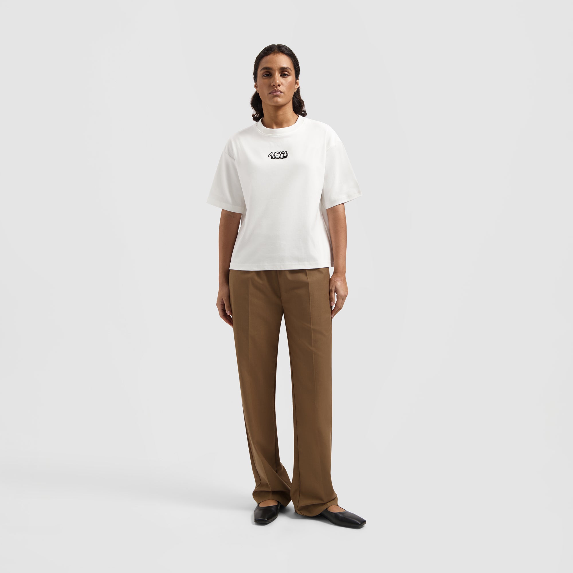 WMN Interlock Boxy Friends Tee - White