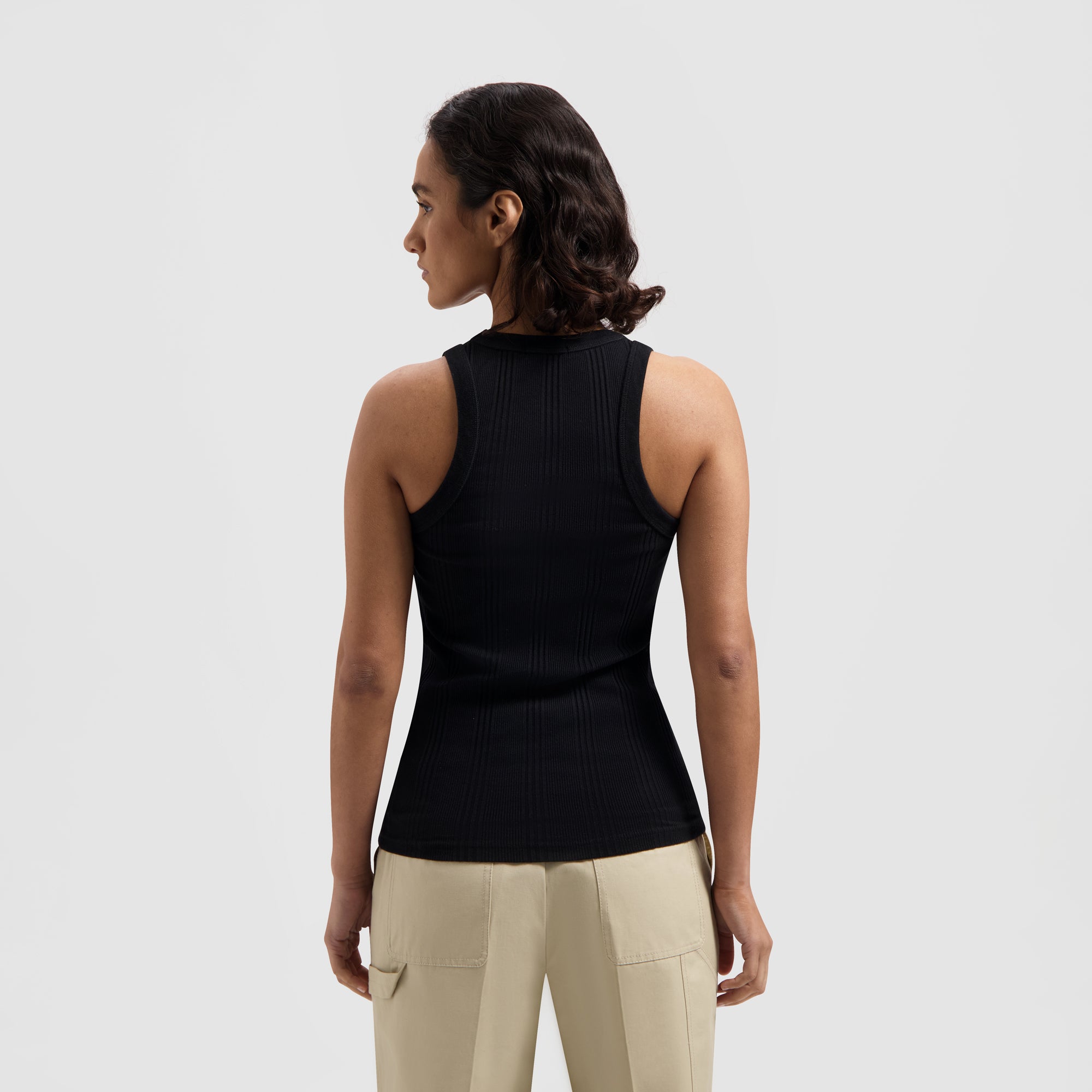 WMN Rib Tank Top - Black