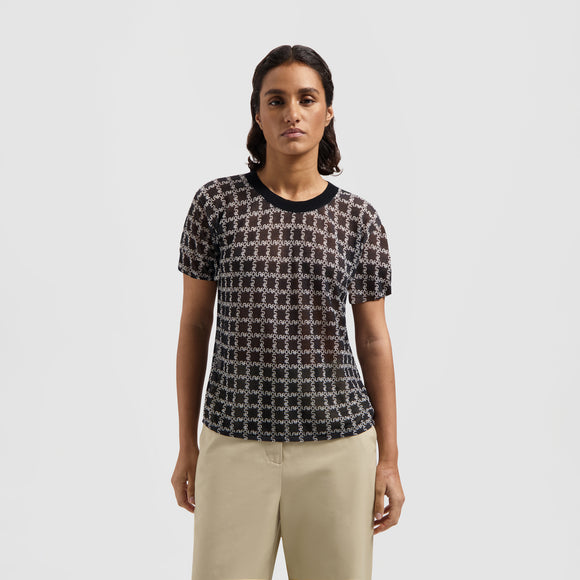 WMN Logo Knit Ringer Tee - Black