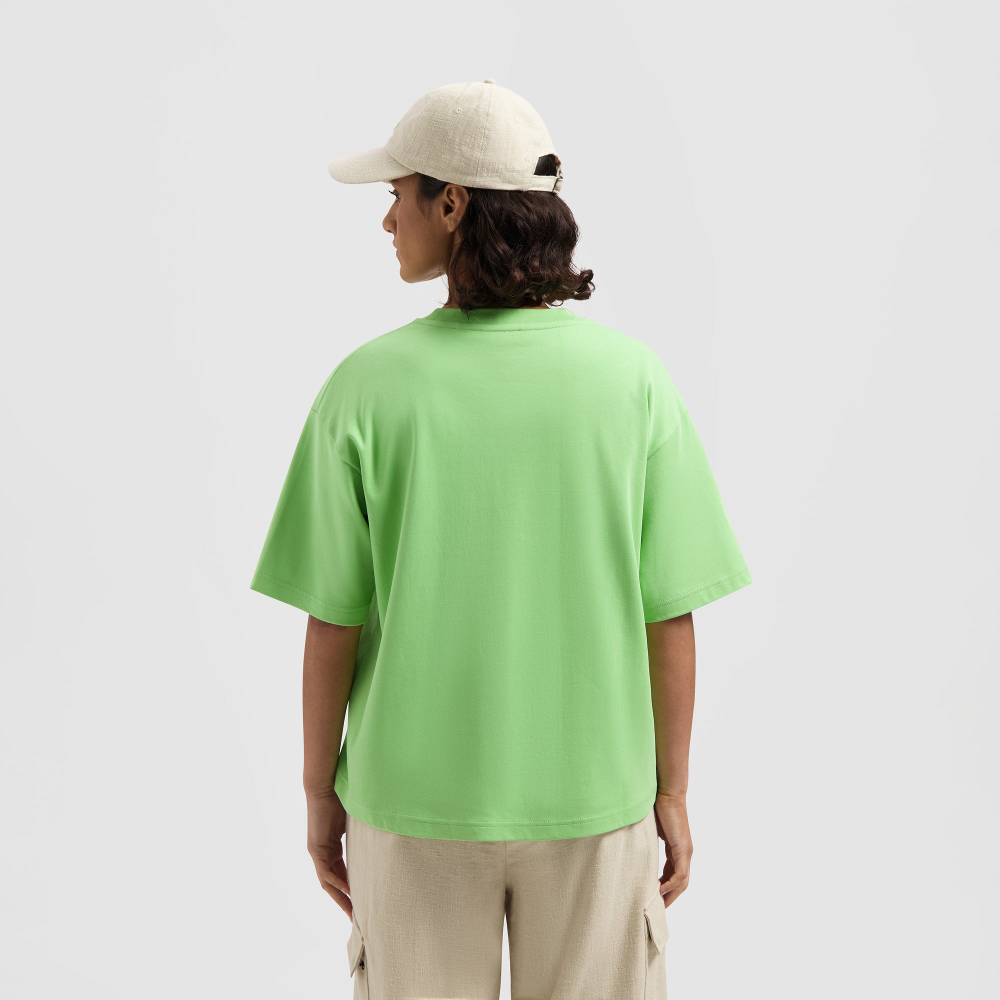 WMN Interlock Boxy Friends Tee - Meadow Green