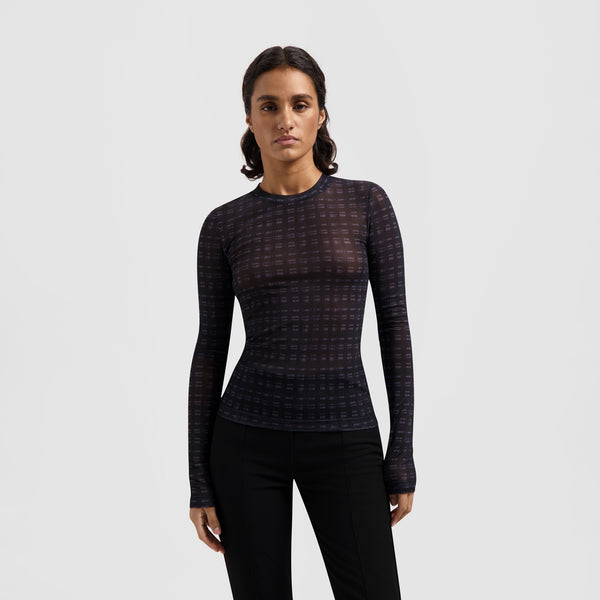 WMN Window Check Top - Black