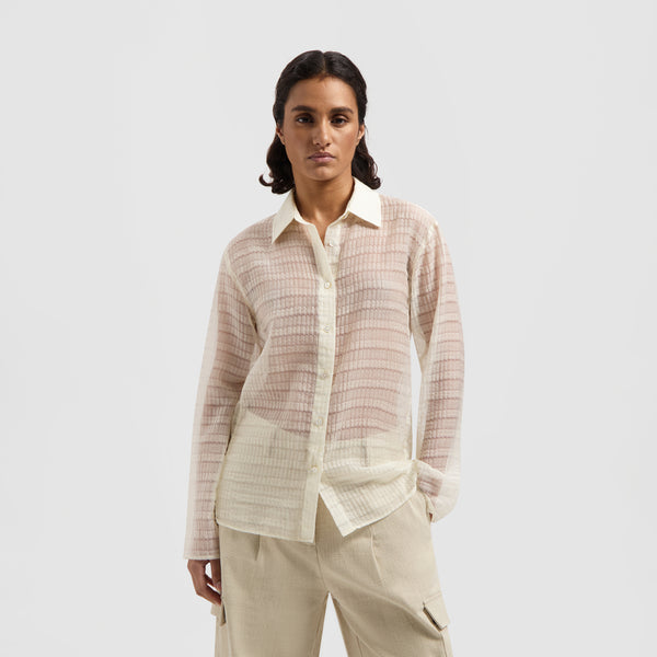 WMN Sheer Slim Shirt - Ivory