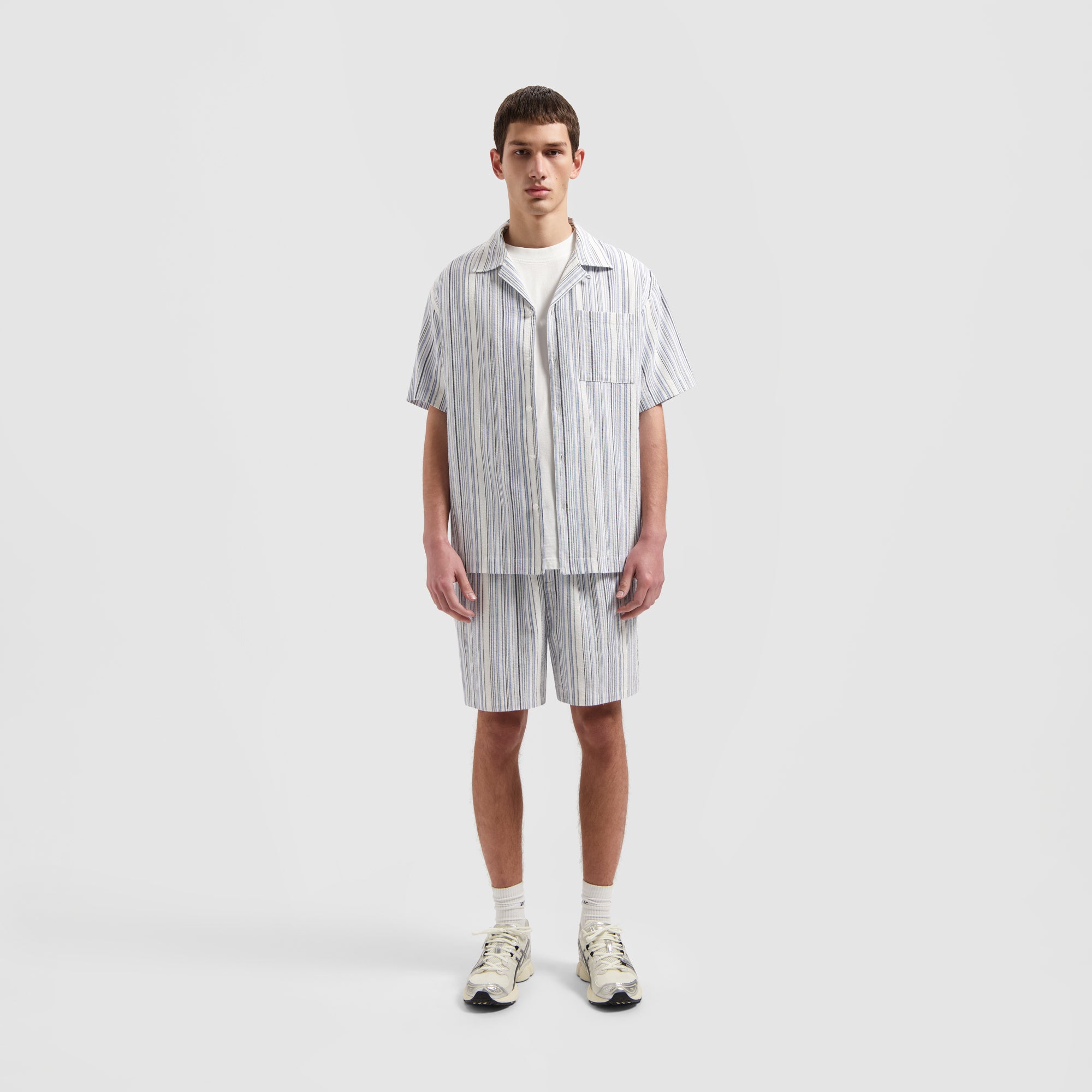 Stripe Shirt SS - Blue / White