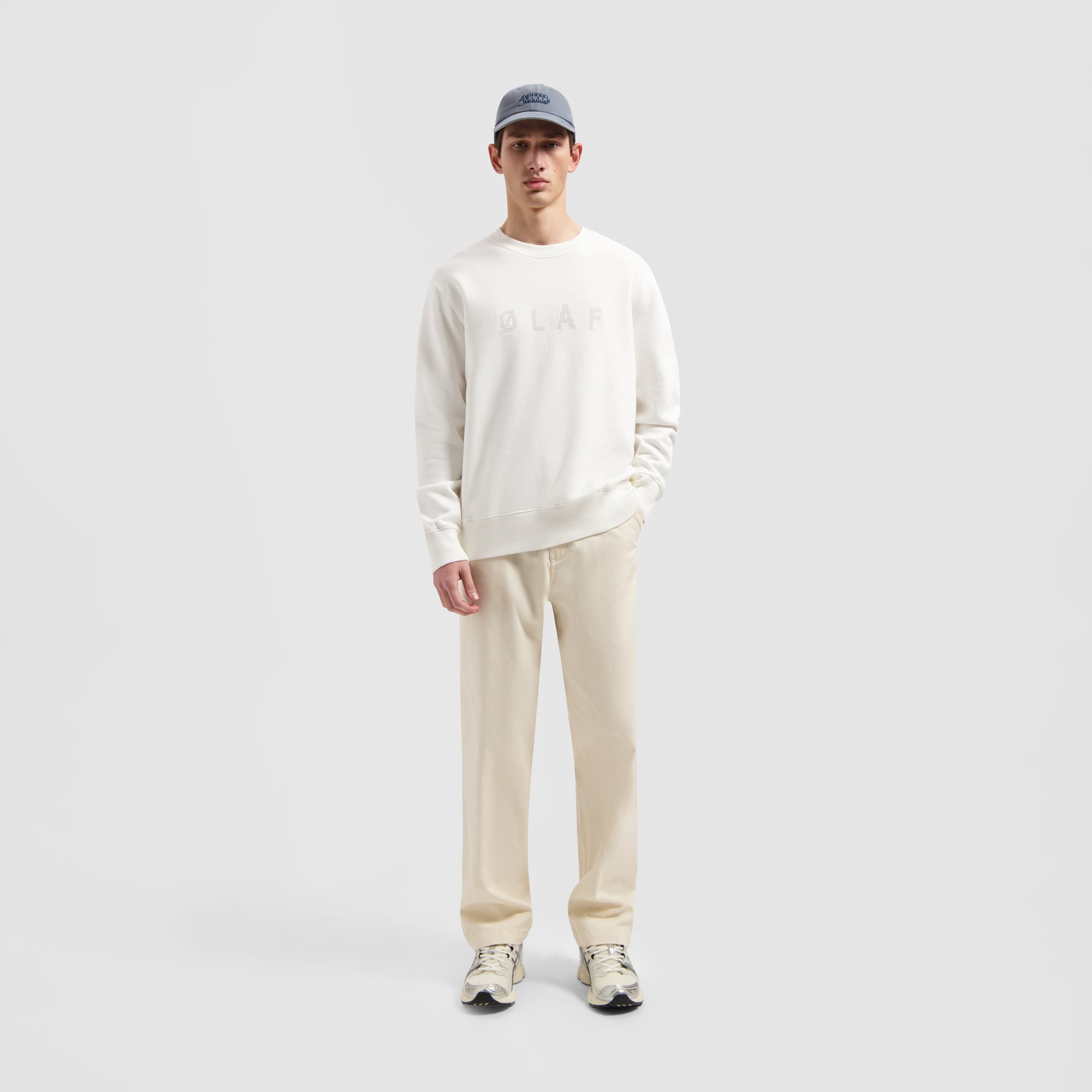 Cross Stitch Crewneck - White