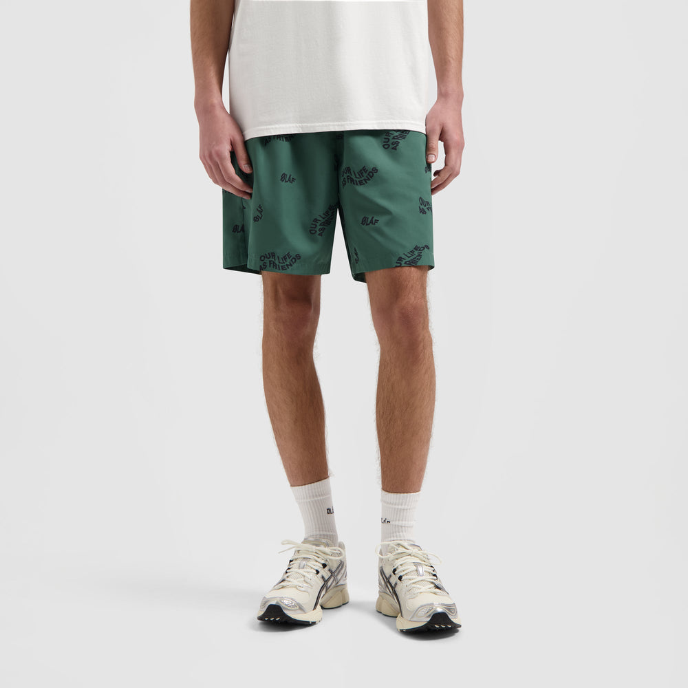 SWIM SHORTS WAVY AOP | WASHED GREEN