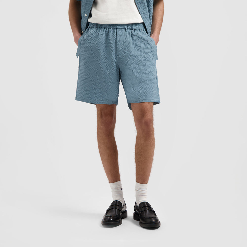 SEERSUCKER SHORTS | STORM BLUE