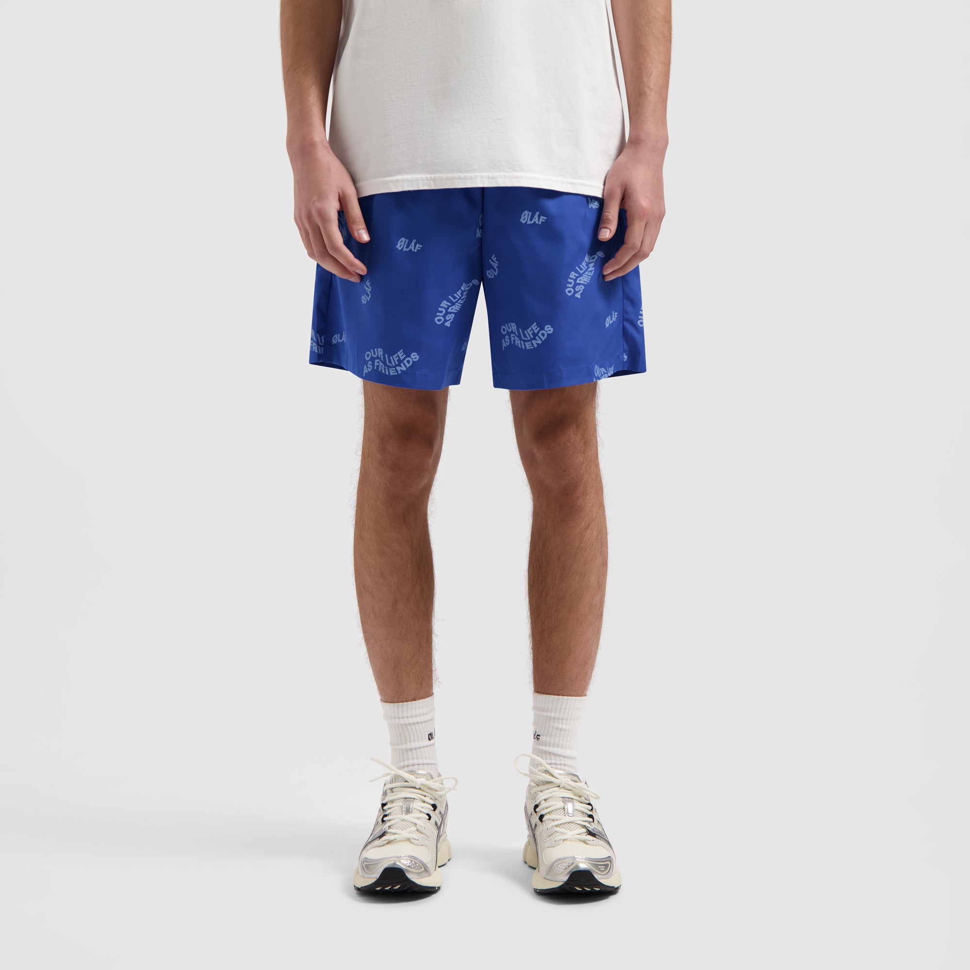 Wavy AOP Swim Shorts - Blue