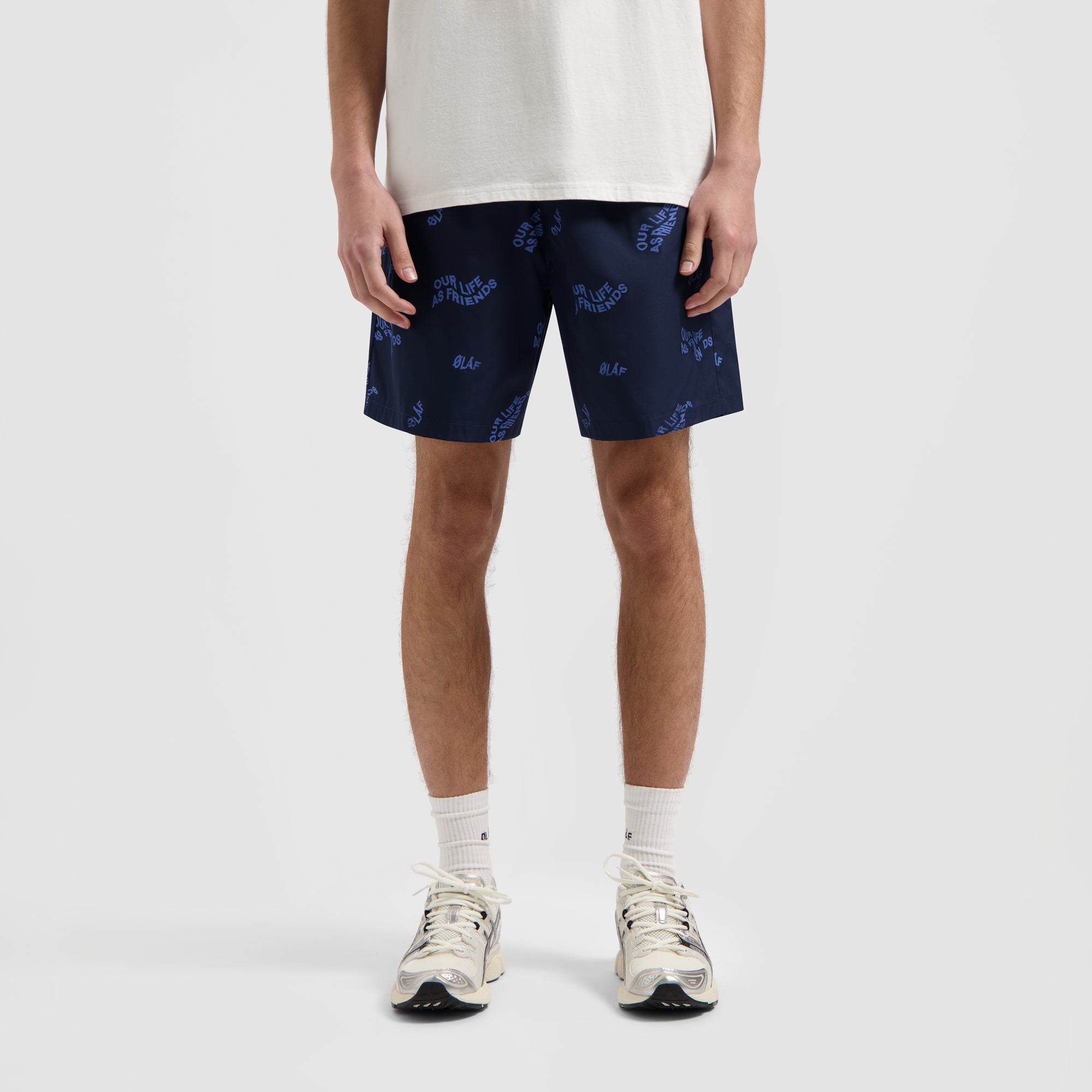 Wavy AOP Swim Shorts - Navy