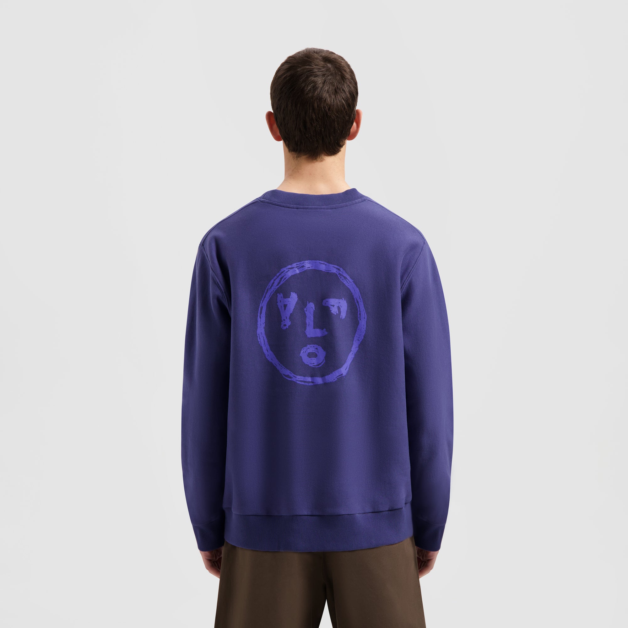 Face Crayon Crewneck - Deep Violet