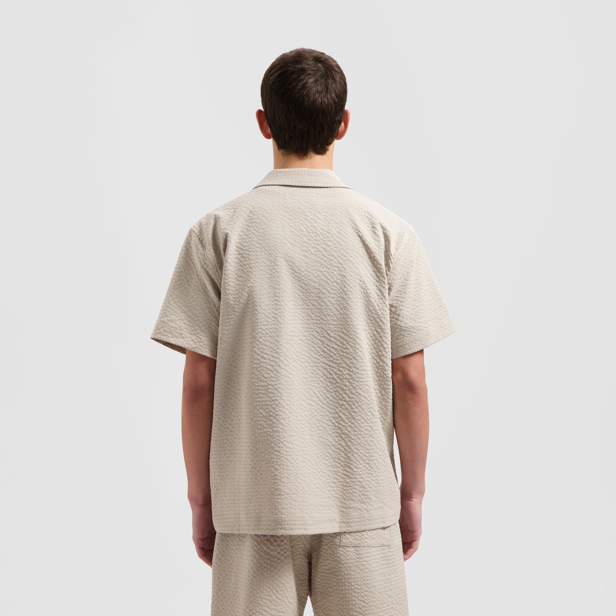 Seersucker Shirt SS - Cement